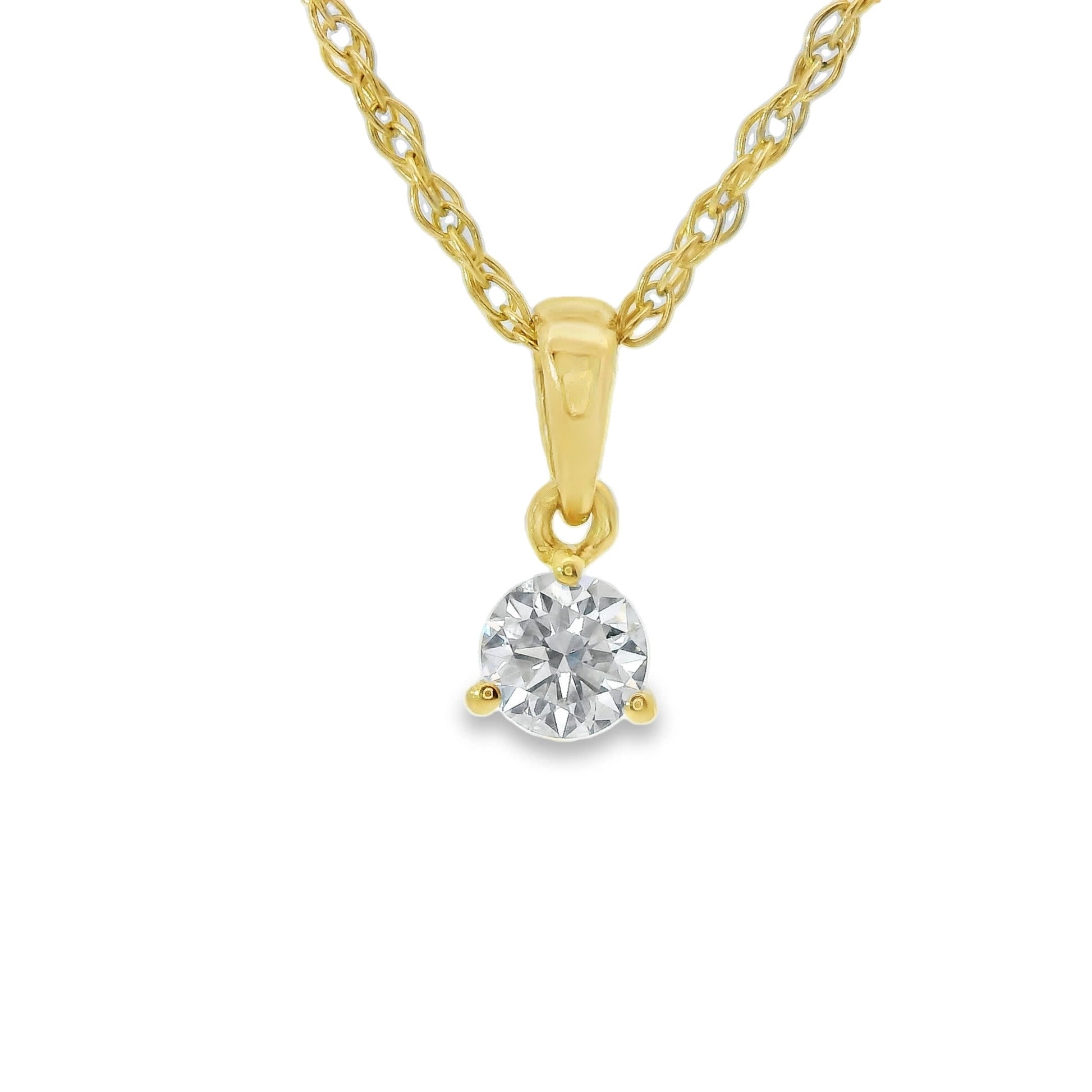 0.15 Carat Prong-Set 14K Round Lab Created Diamond