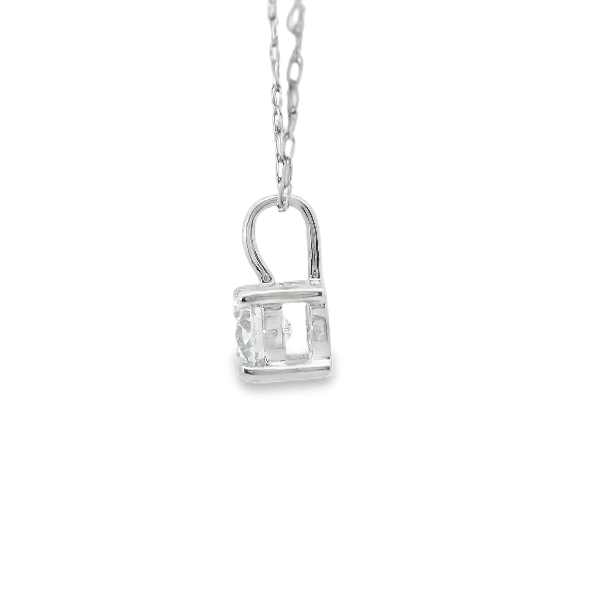 Lab Grown 14k Gold Round-Cut Diamond Pendant 0.33 Carat