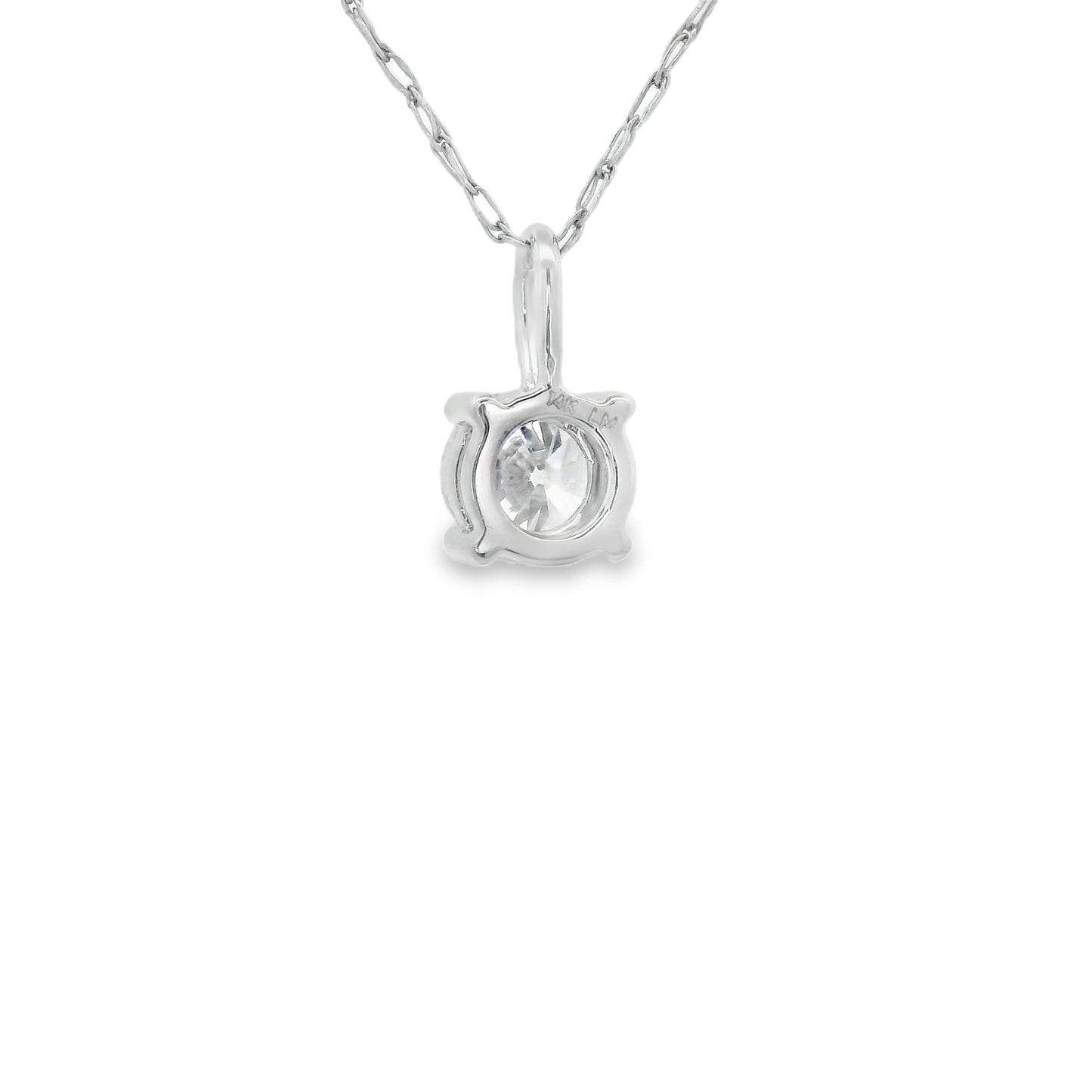 Lab Grown 14k Gold Round-Cut Diamond Pendant 0.33 Carat