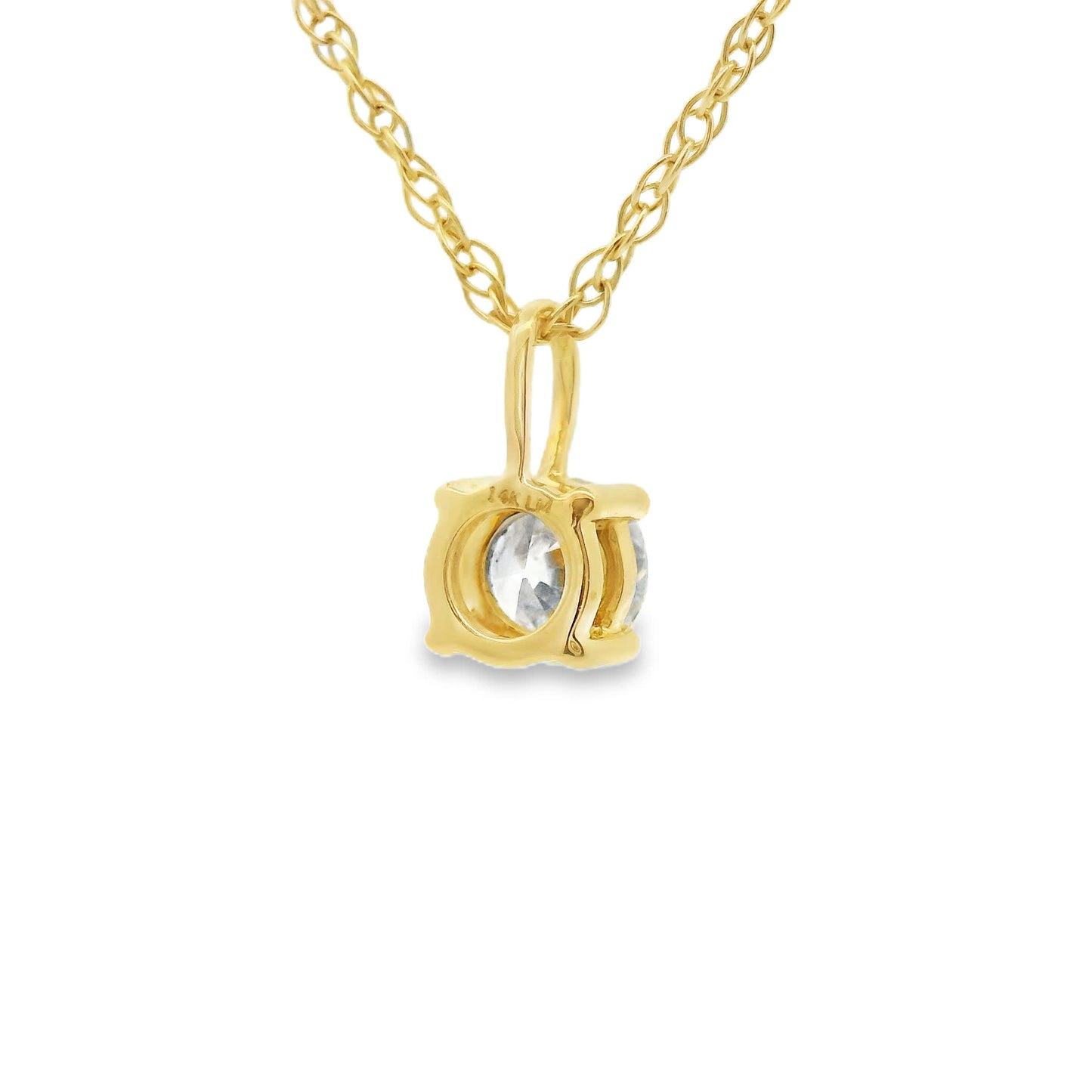 Lab Grown 14k Gold Round-Cut Diamond Pendant 0.33 Carat