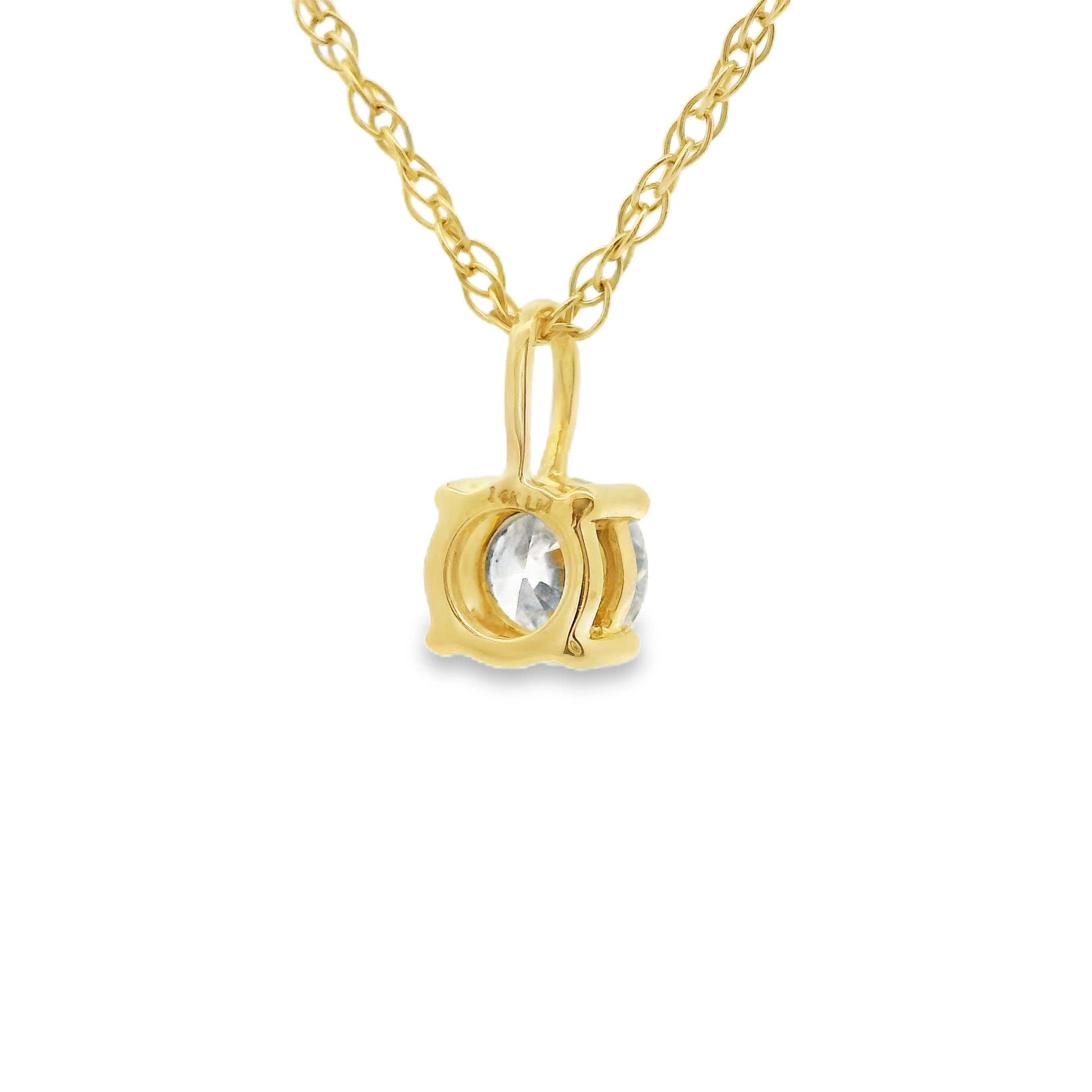 Lab Grown 14k Gold Round-Cut Diamond Pendant 0.33 Carat