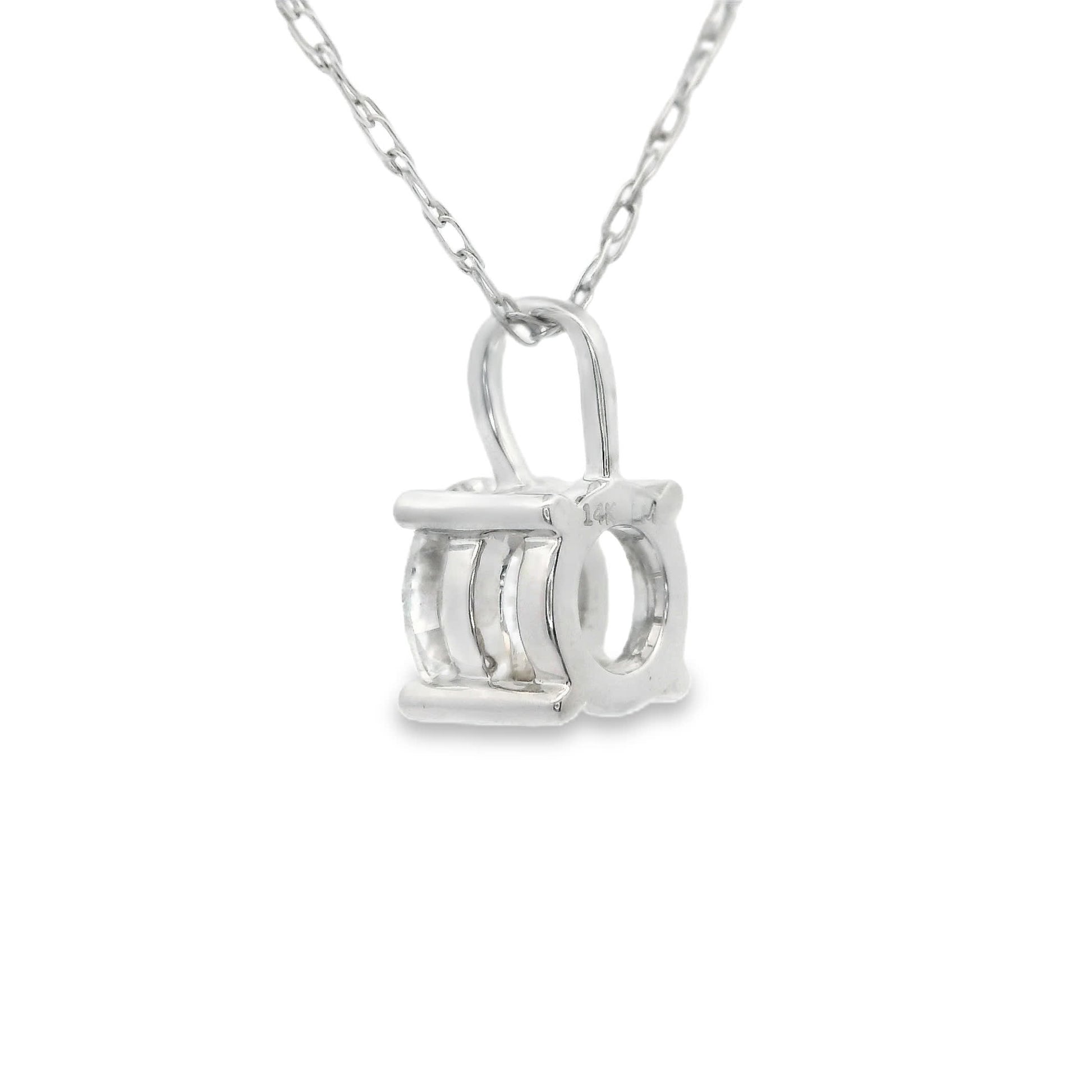 Lab Grown 14k Gold Round-Cut Diamond Pendant 0.50 Carat
