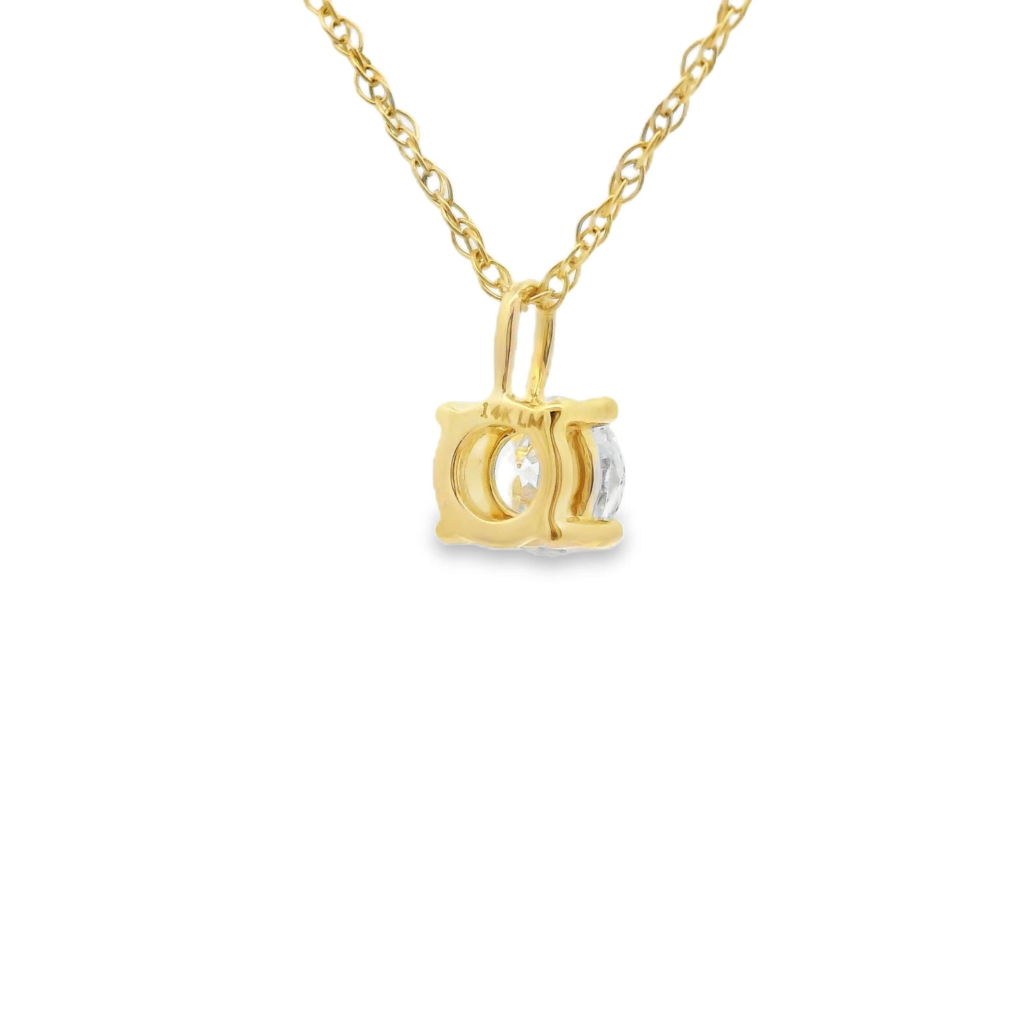 Lab Grown 14k Gold Round-Cut Diamond Pendant 0.50 Carat