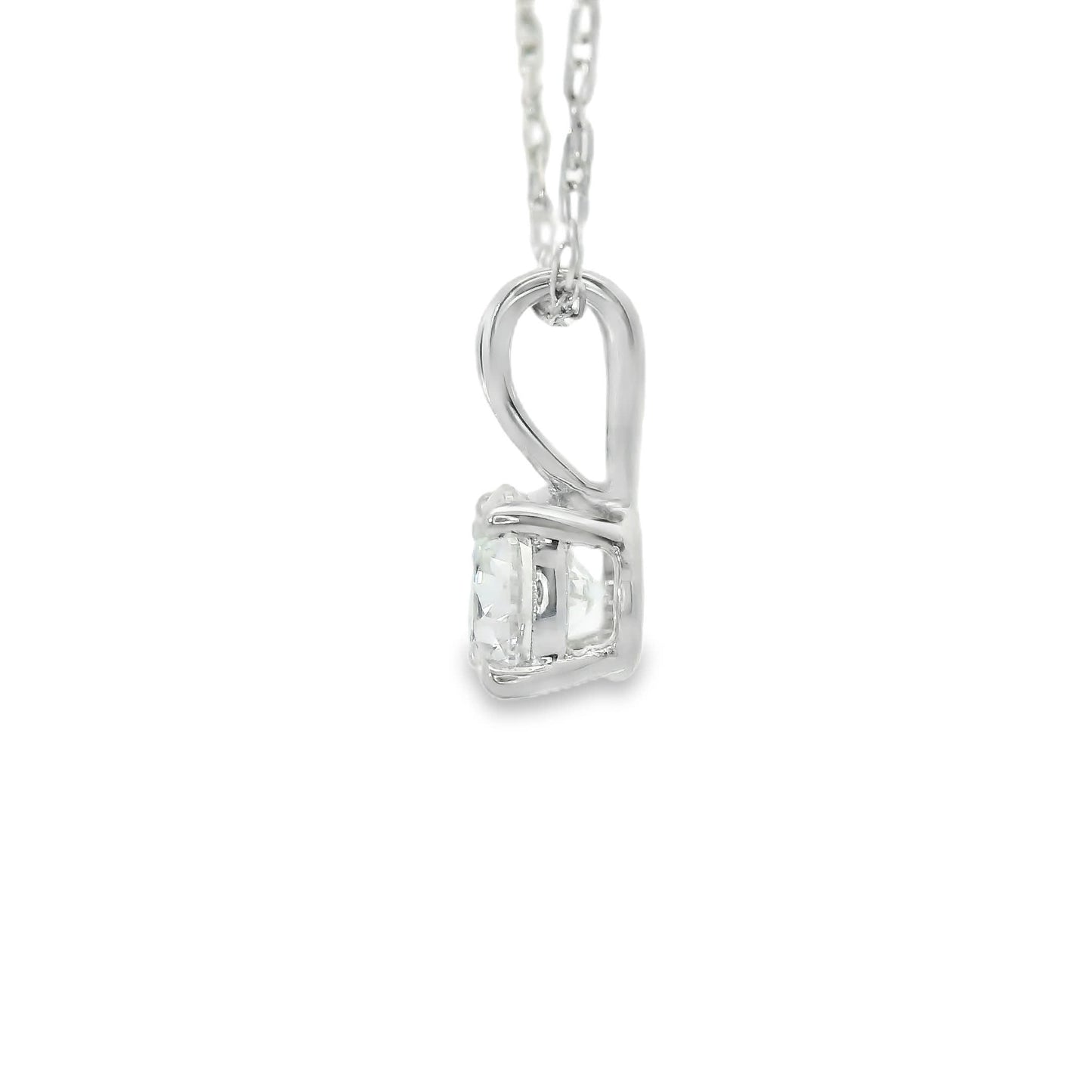 0.33Ctw 14K Elegant Brilliant Round-Cut Diamond Pendant Necklace