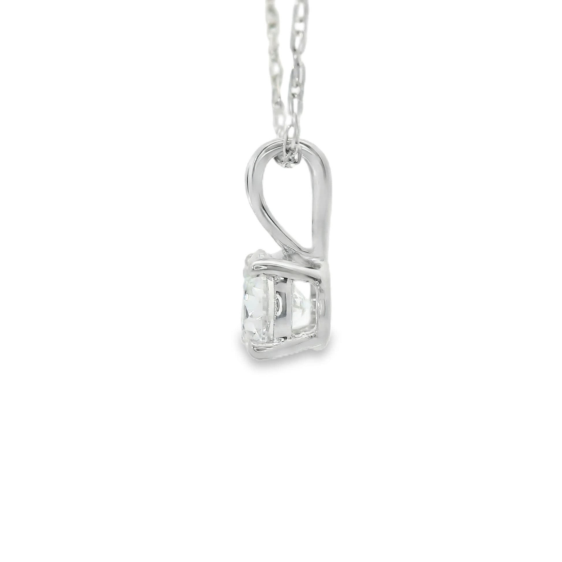 0.33Ctw 14K Elegant Brilliant Round-Cut Diamond Pendant Necklace