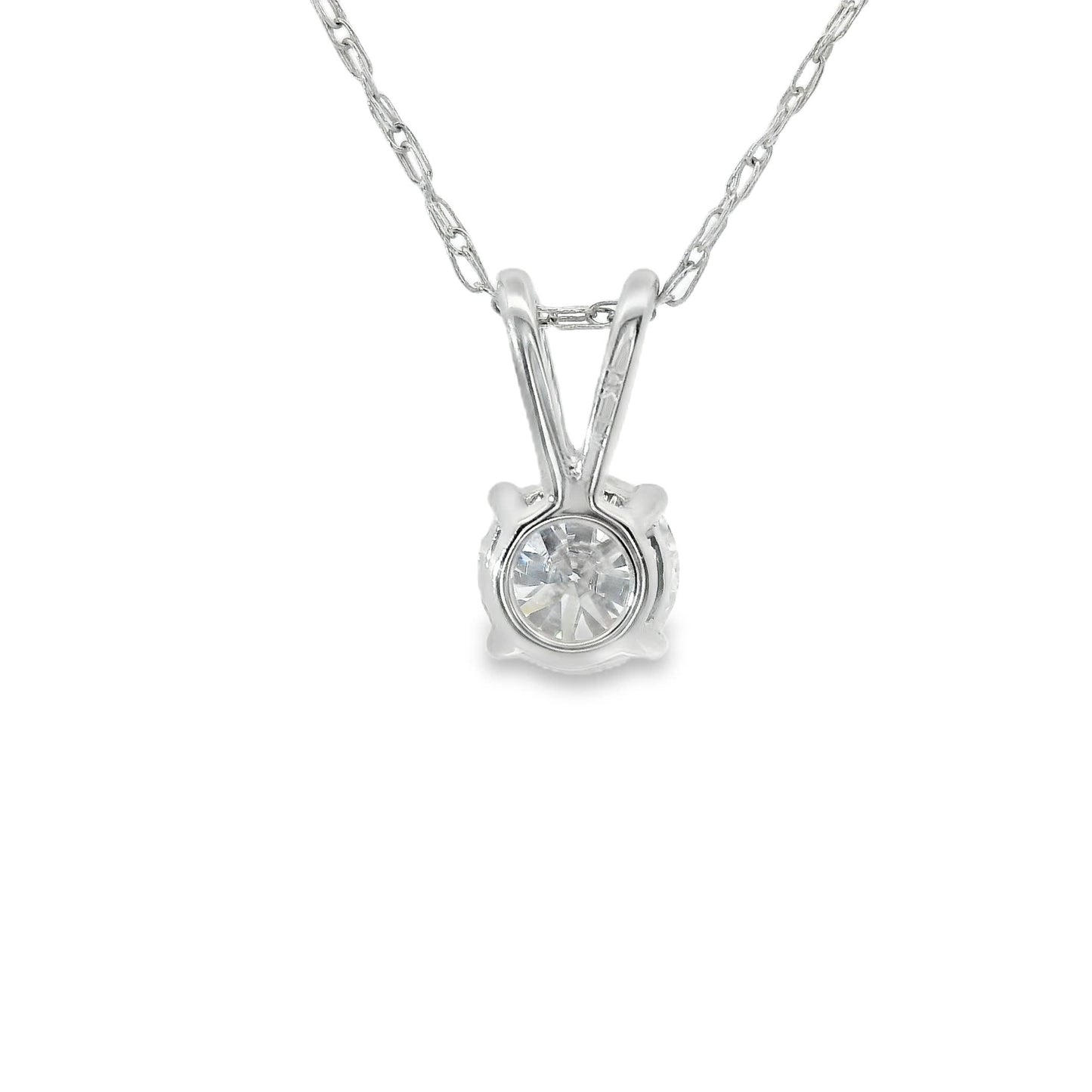 0.33Ctw 14K Elegant Brilliant Round-Cut Diamond Pendant Necklace
