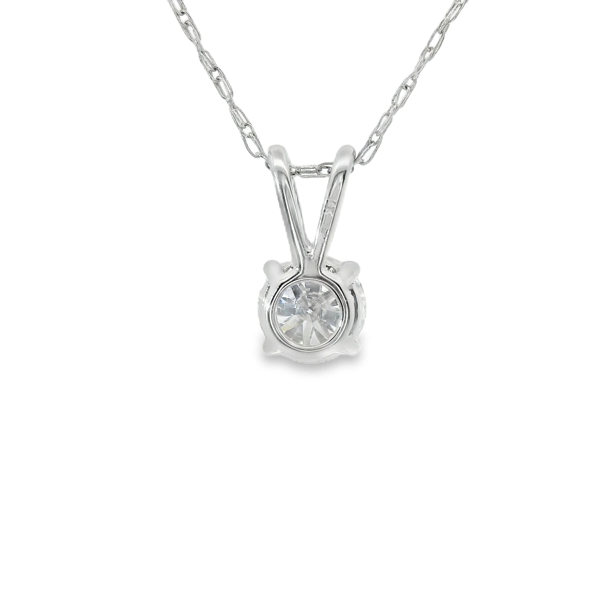 0.33Ctw 14K Elegant Brilliant Round-Cut Diamond Pendant Necklace