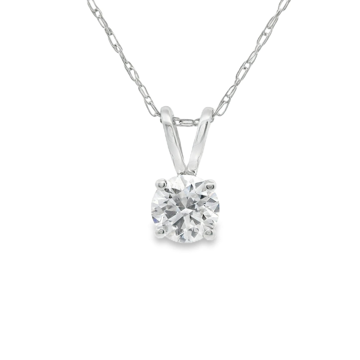 0.33Ctw 14K Elegant Brilliant Round-Cut Diamond Pendant Necklace