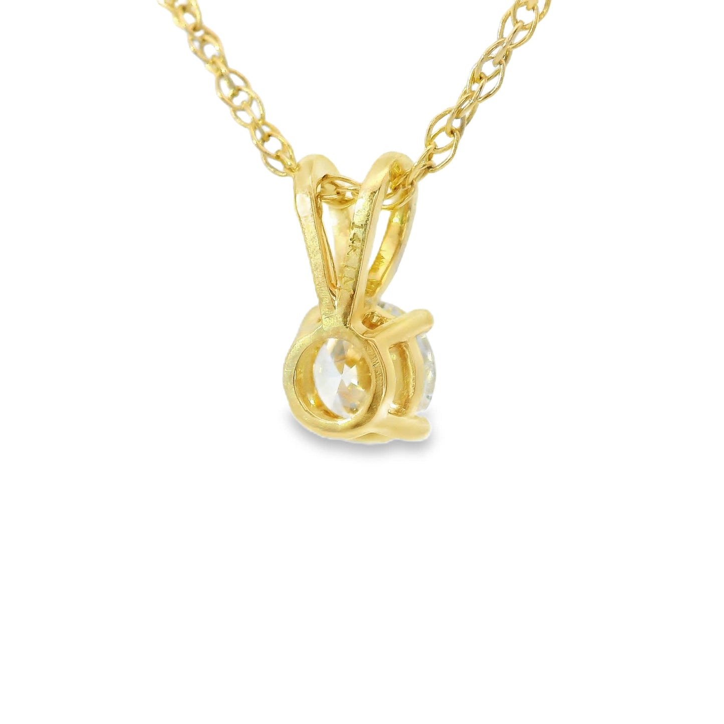 0.33Ctw 14K Elegant Brilliant Round-Cut Diamond Pendant Necklace