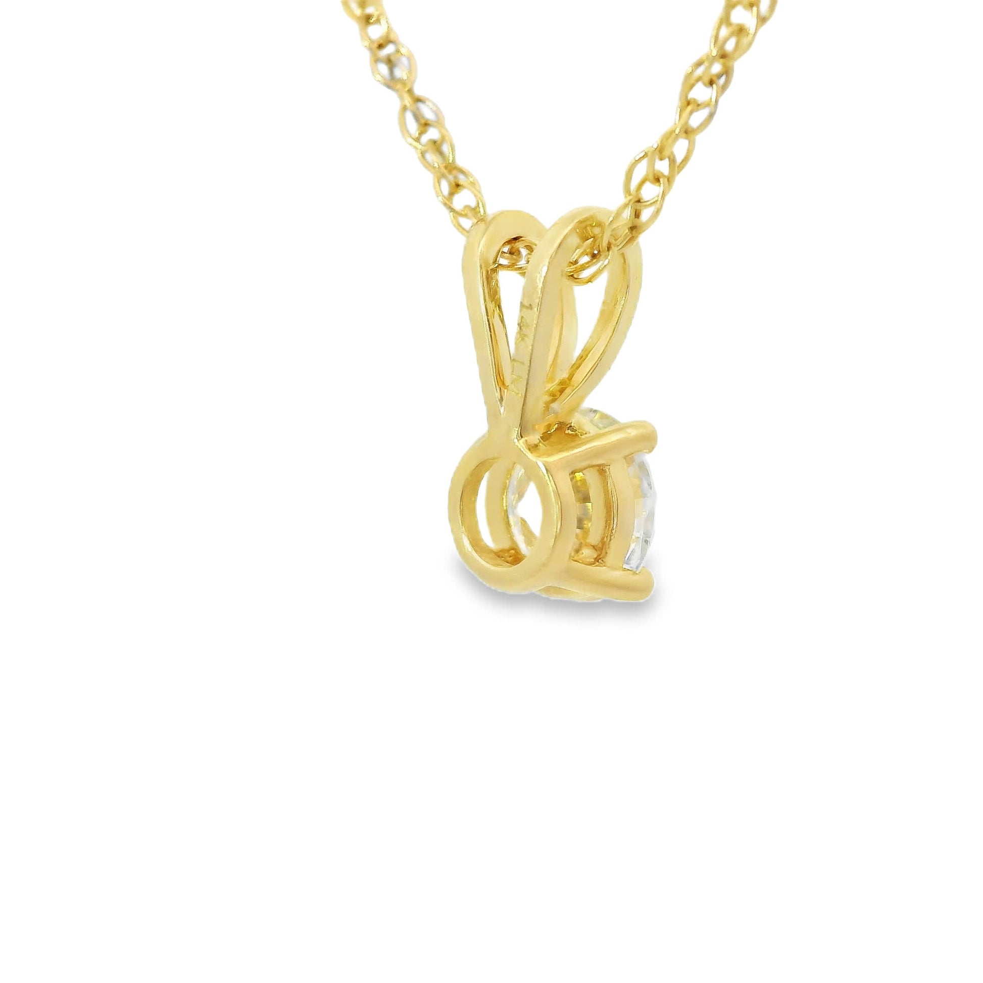 0.33Ctw 14K Elegant Brilliant Round-Cut Diamond Pendant Necklace