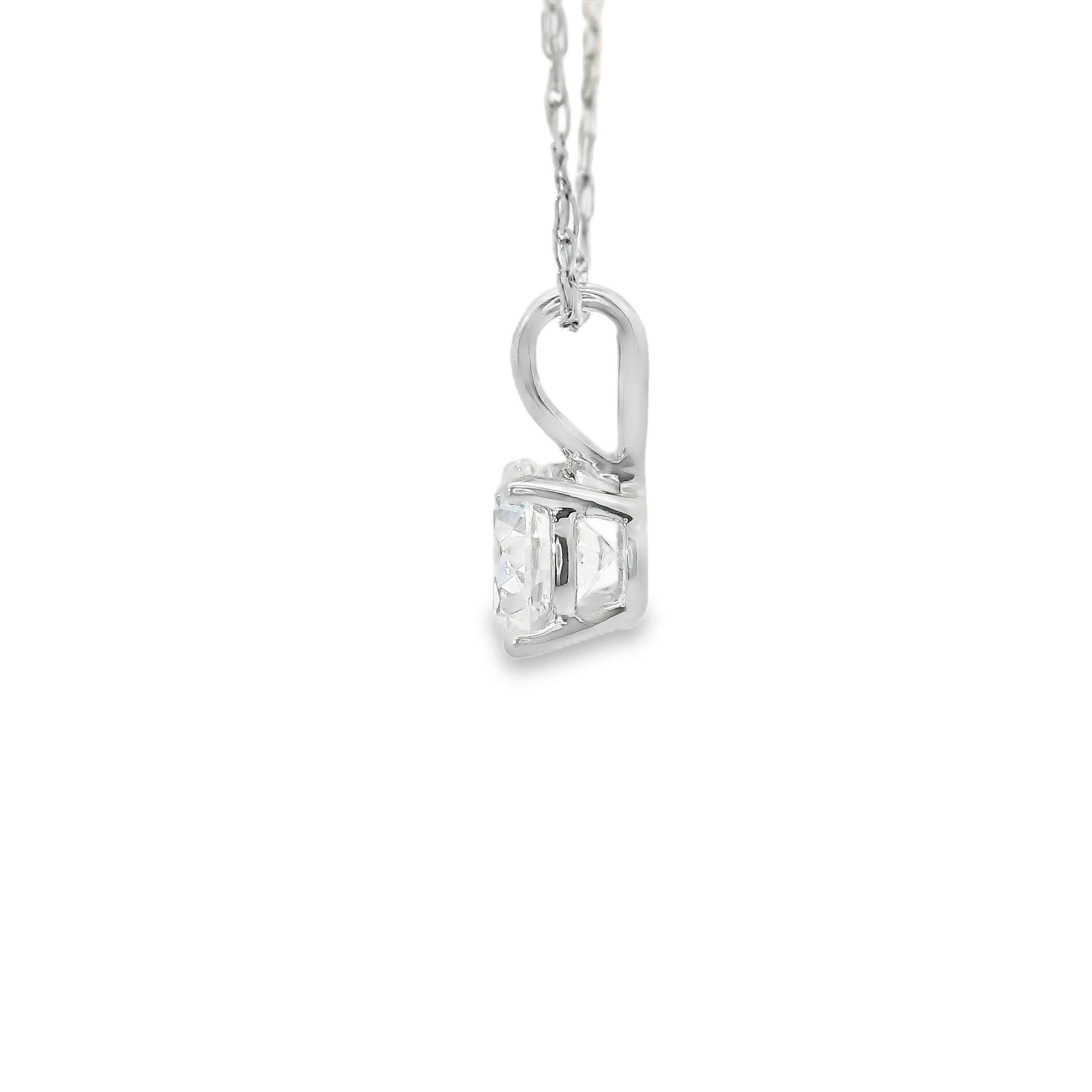 0.50Ctw 14K Elegant Brilliant Round-Cut Diamond Pendant Necklace