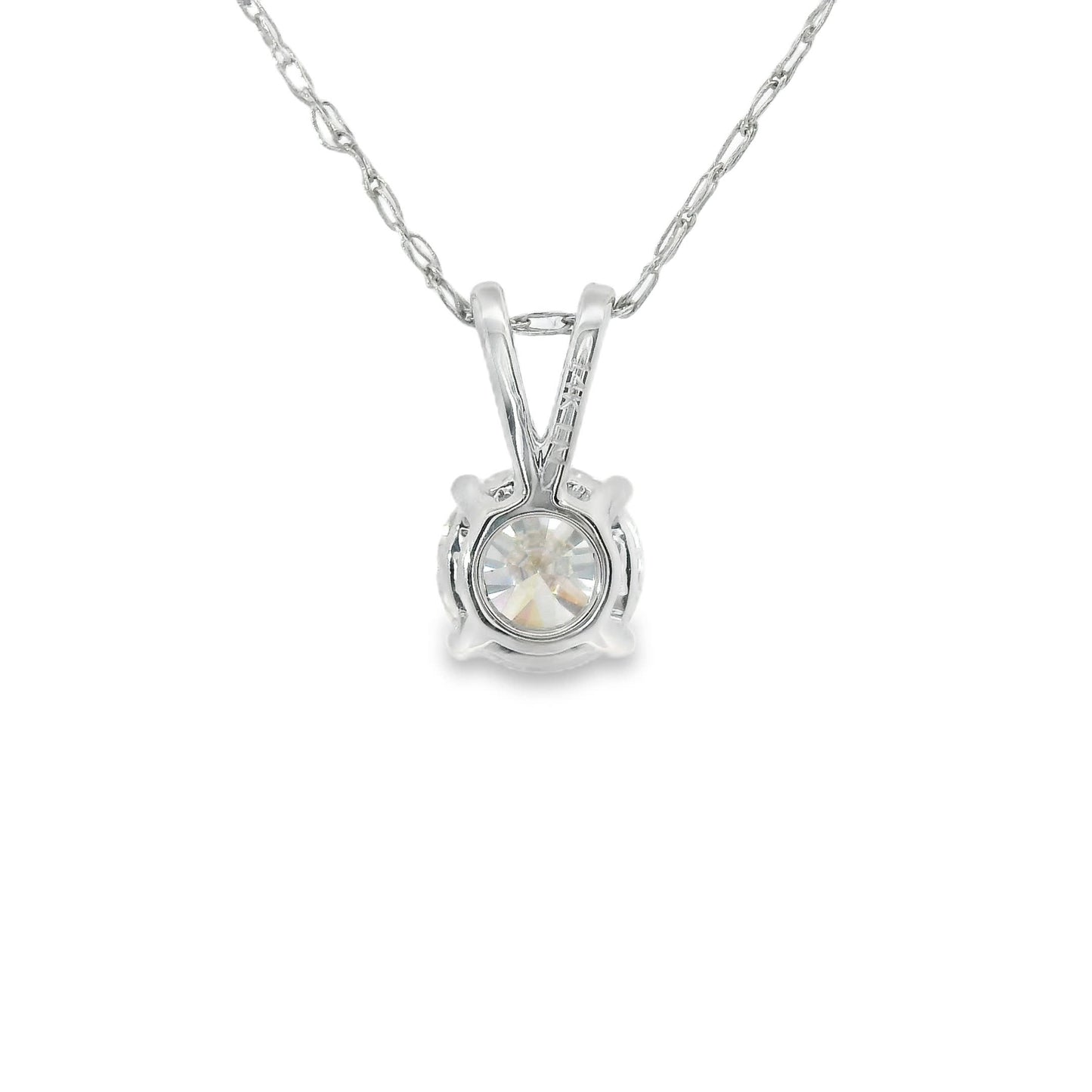 0.50Ctw 14K Elegant Brilliant Round-Cut Diamond Pendant Necklace