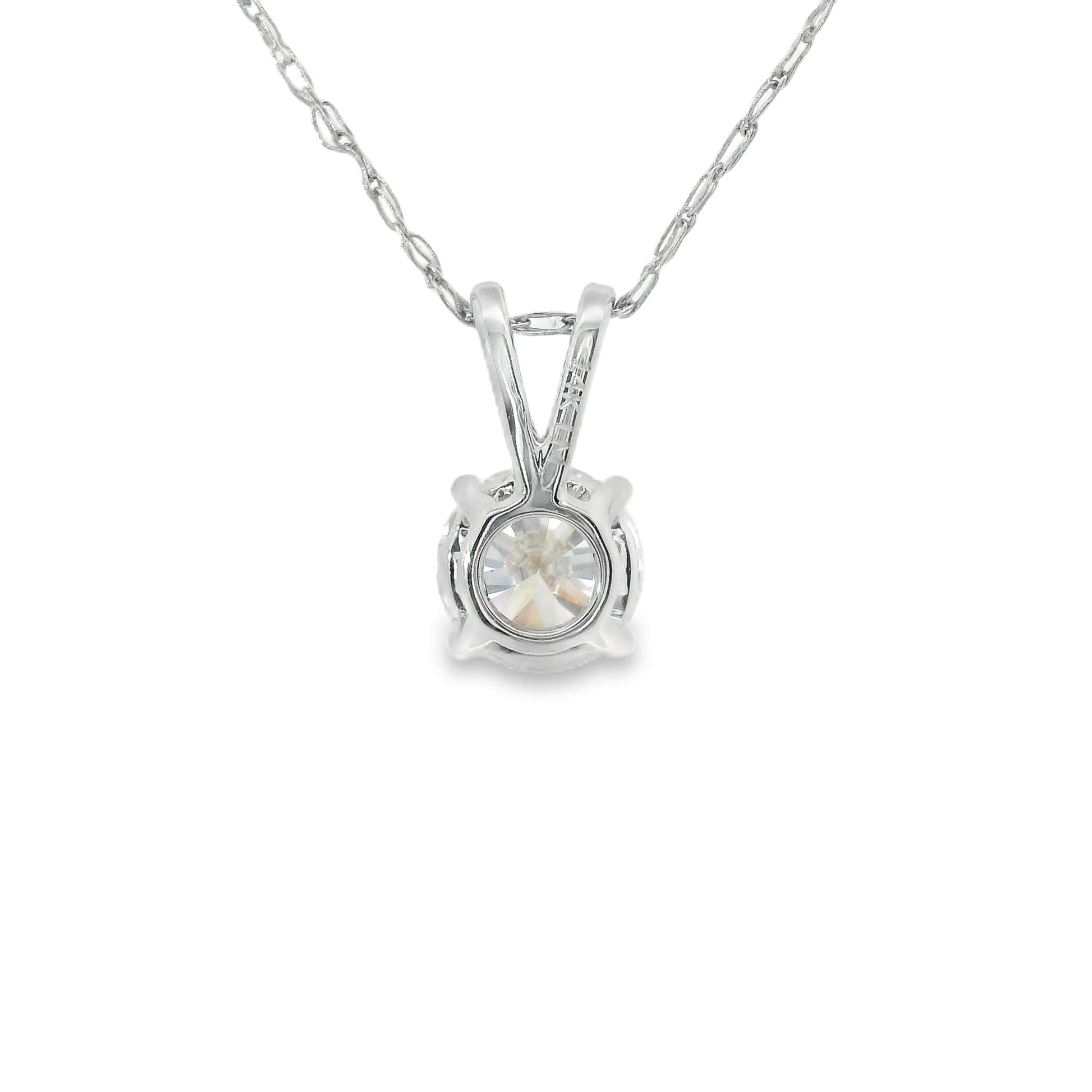0.50Ctw 14K Elegant Brilliant Round-Cut Diamond Pendant Necklace