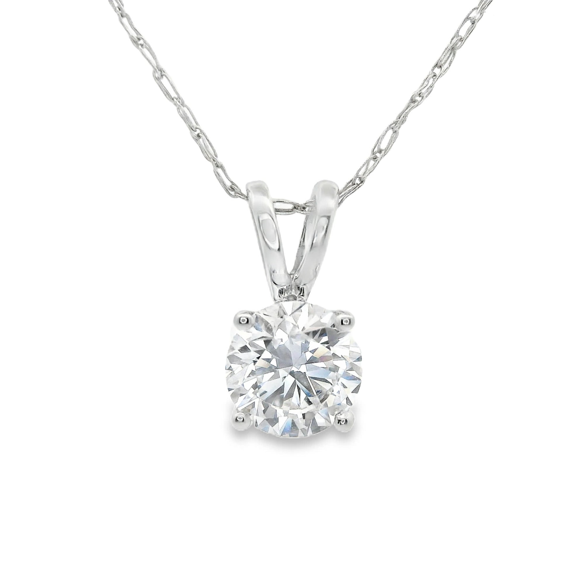 0.50Ctw 14K Elegant Brilliant Round-Cut Diamond Pendant Necklace