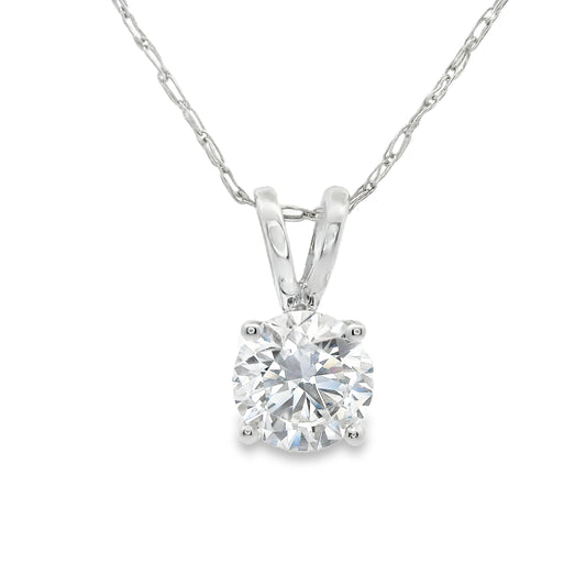 0.50Ctw 14K Elegant Brilliant Round-Cut Diamond Pendant Necklace