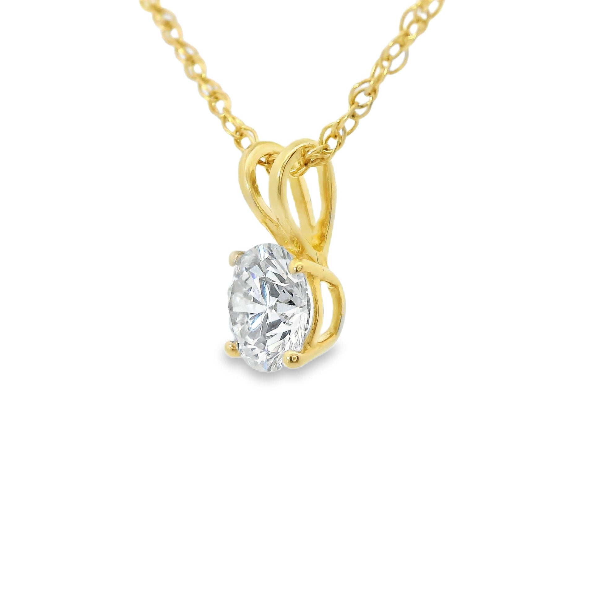 0.50Ctw 14K Elegant Brilliant Round-Cut Diamond Pendant Necklace