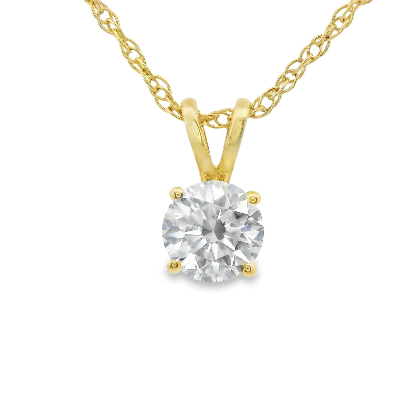 0.50Ctw 14K Elegant Brilliant Round-Cut Diamond Pendant Necklace