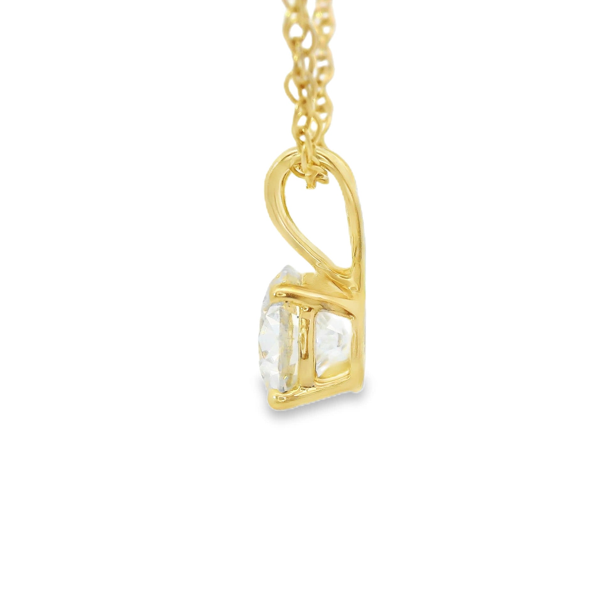 0.50Ctw 14K Elegant Brilliant Round-Cut Diamond Pendant Necklace
