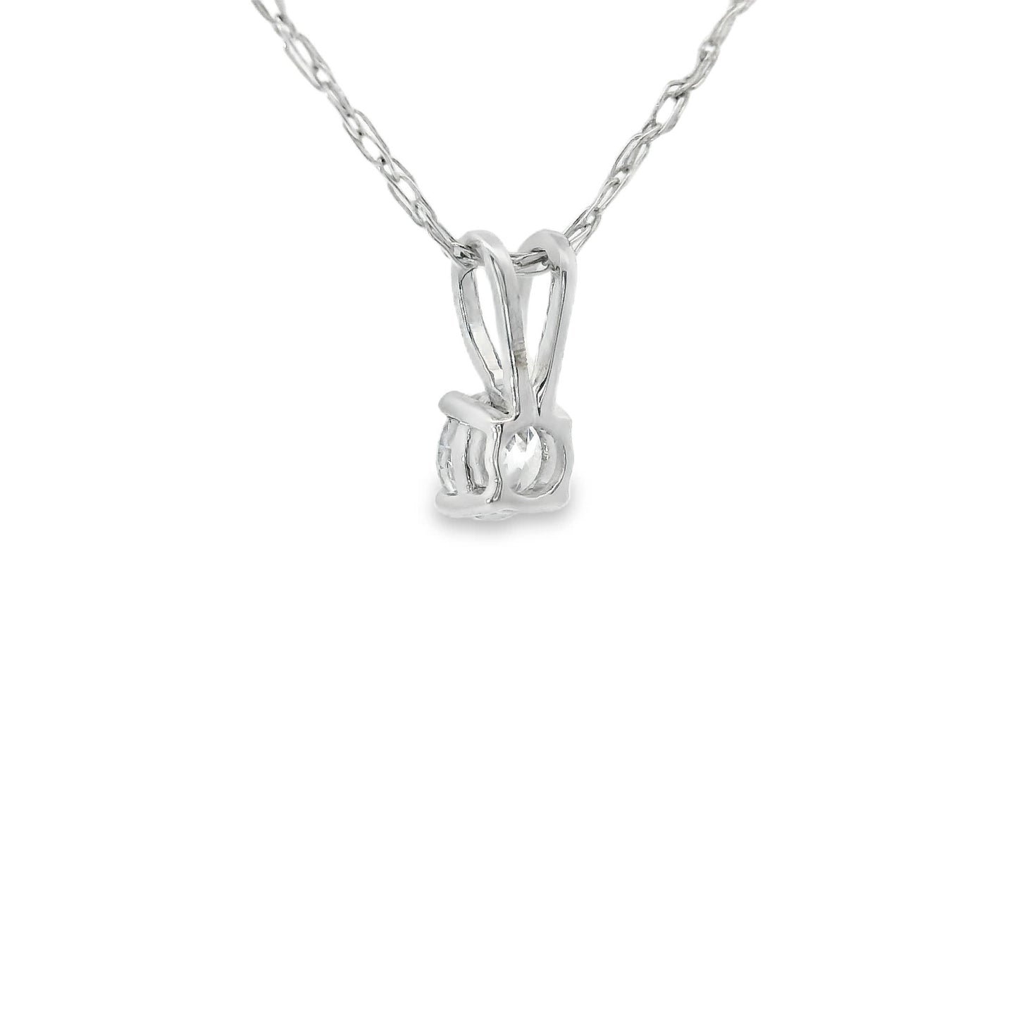 Diamond 0.10Ctw 14k White Gold Pendant Brilliant Cut Diamond