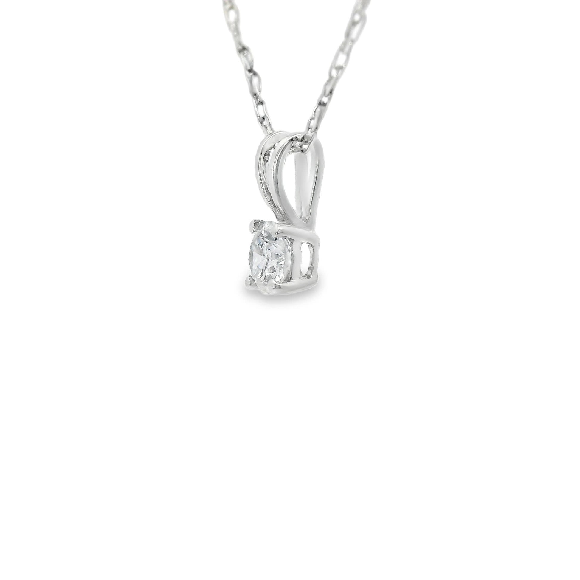 Diamond 0.10Ctw 14k White Gold Pendant Brilliant Cut Diamond