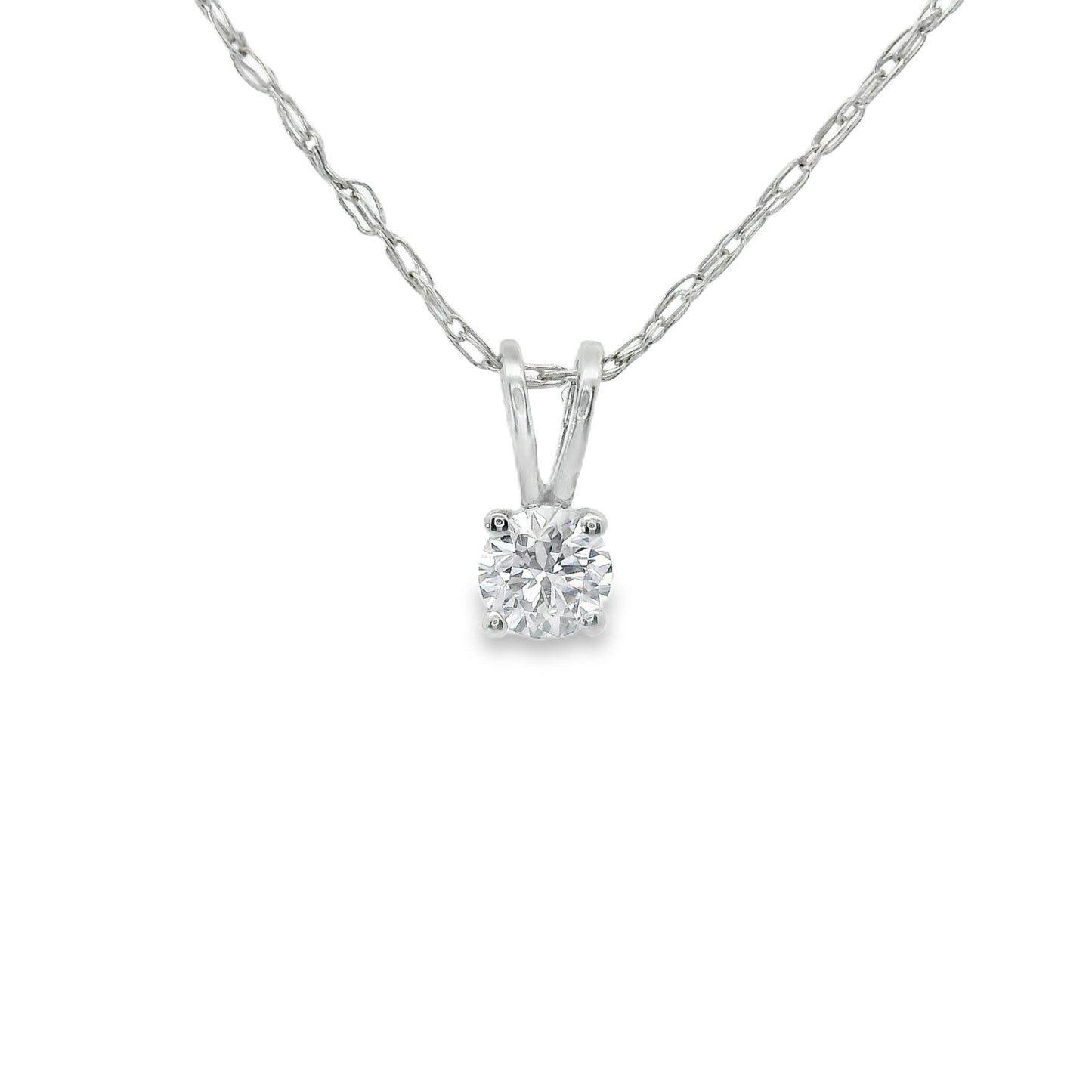 Diamond 0.10Ctw 14k White Gold Pendant Brilliant Cut Diamond