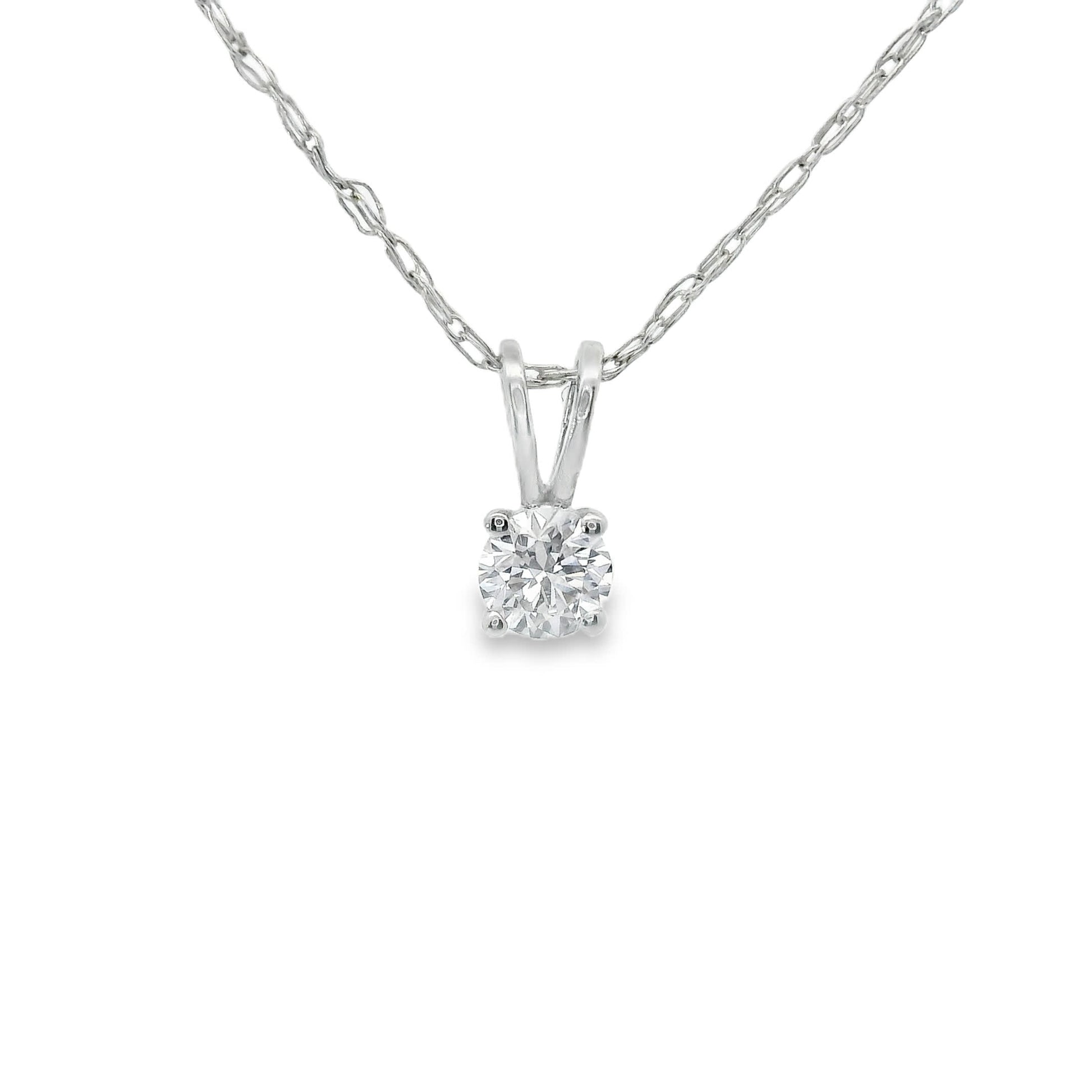Diamond 0.10Ctw 14k White Gold Pendant Brilliant Cut Diamond