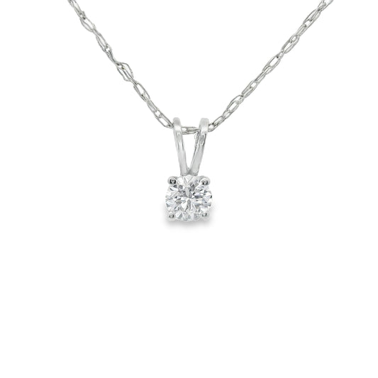 Diamond 0.10Ctw 14k White Gold Pendant Brilliant Cut Diamond