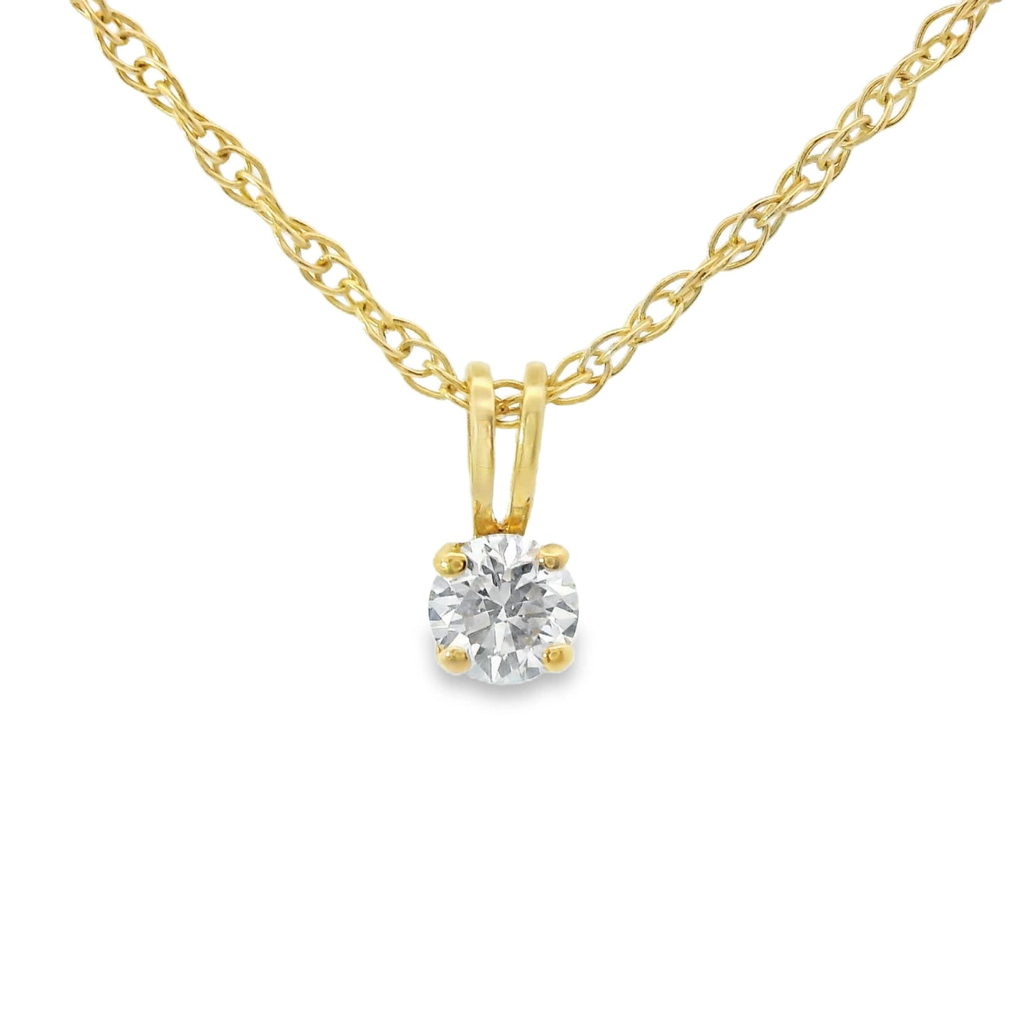 Diamond 0.10Ctw 14k White Gold Pendant Brilliant Cut Diamond