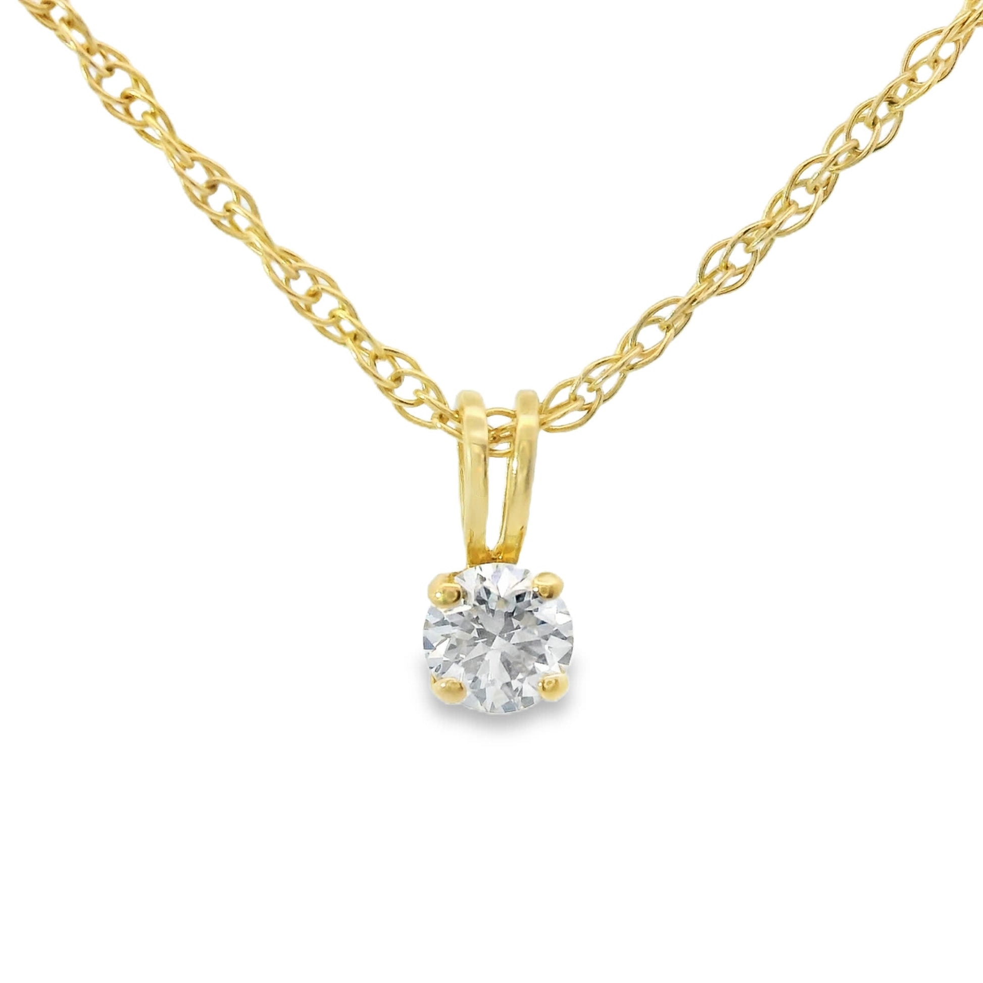 Diamond 0.10Ctw 14k White Gold Pendant Brilliant Cut Diamond