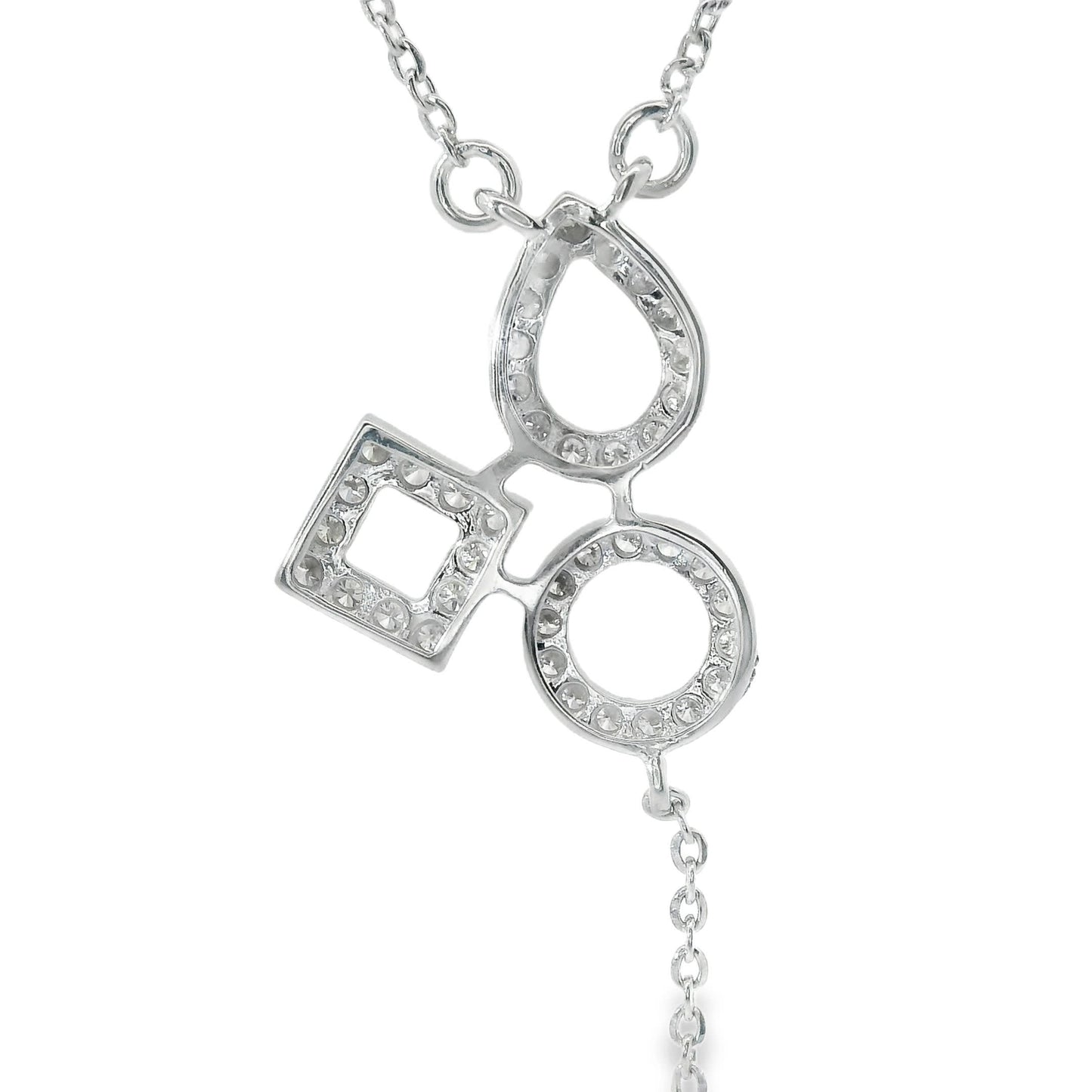 14K White Gold 3-Shape Pendant