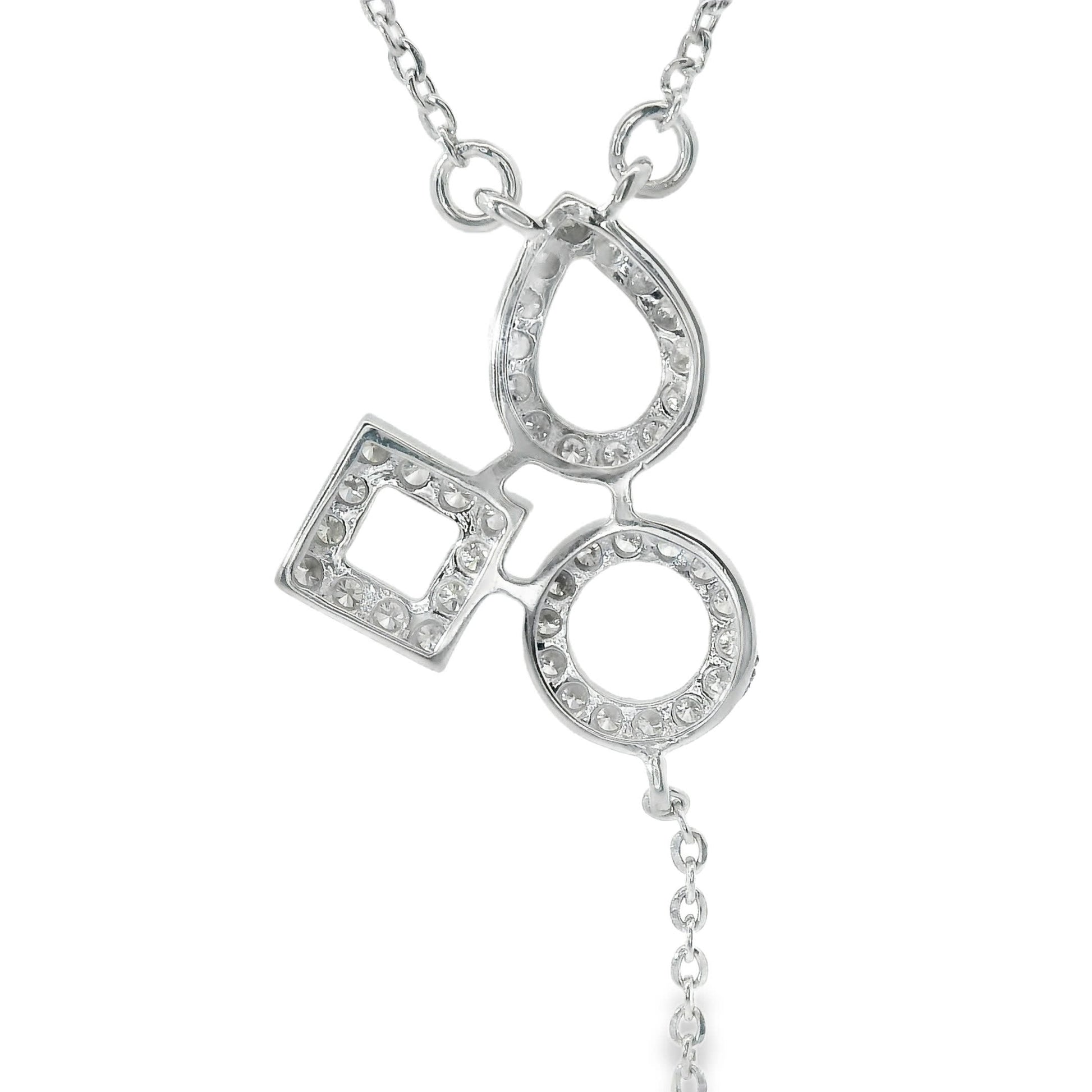 14K White Gold 3-Shape Pendant