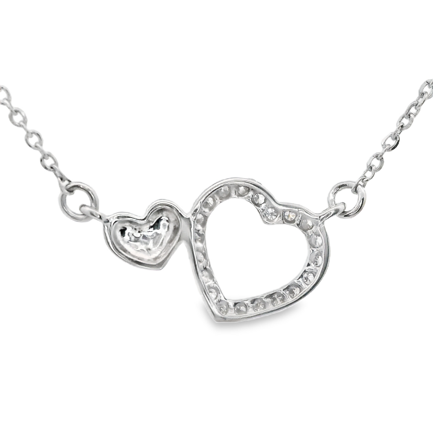0.09ct Heart Diamond Pendant in 14K White Gold