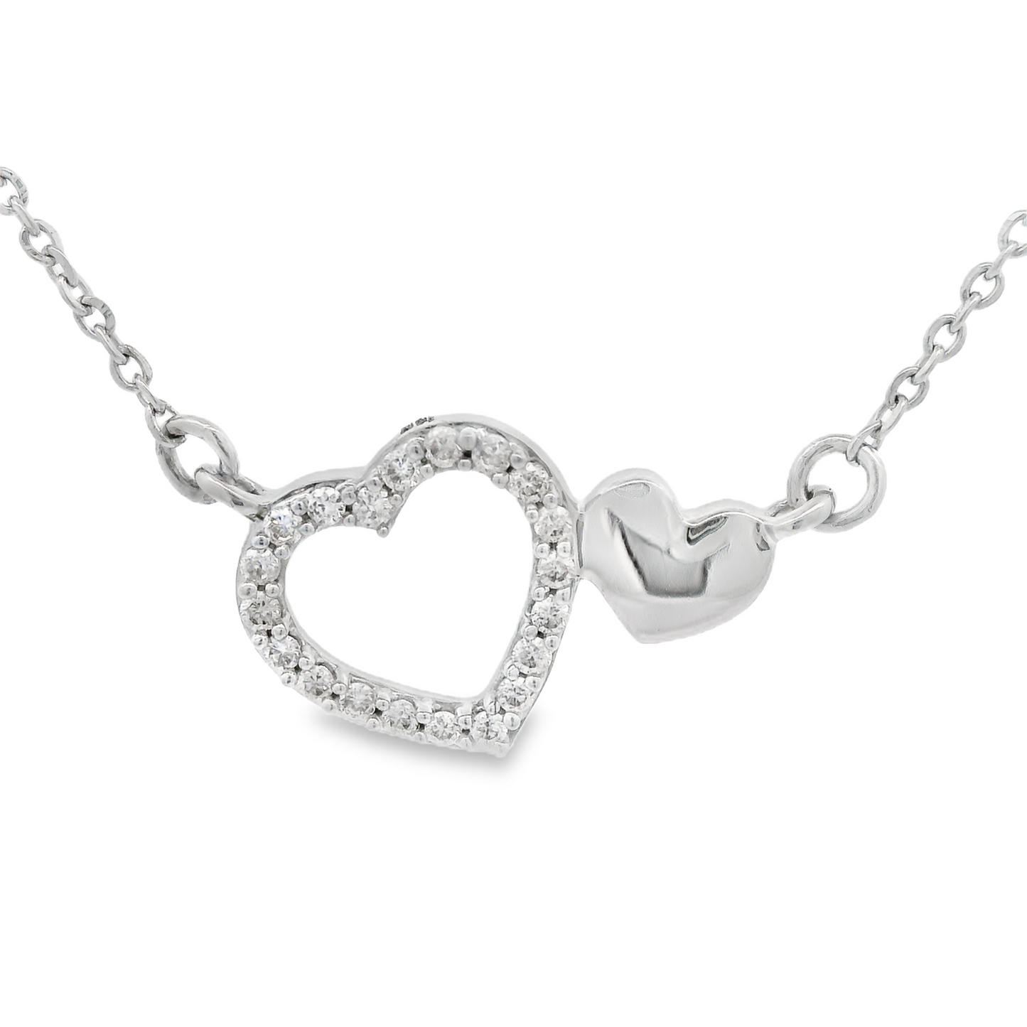 0.09ct Heart Diamond Pendant in 14K White Gold