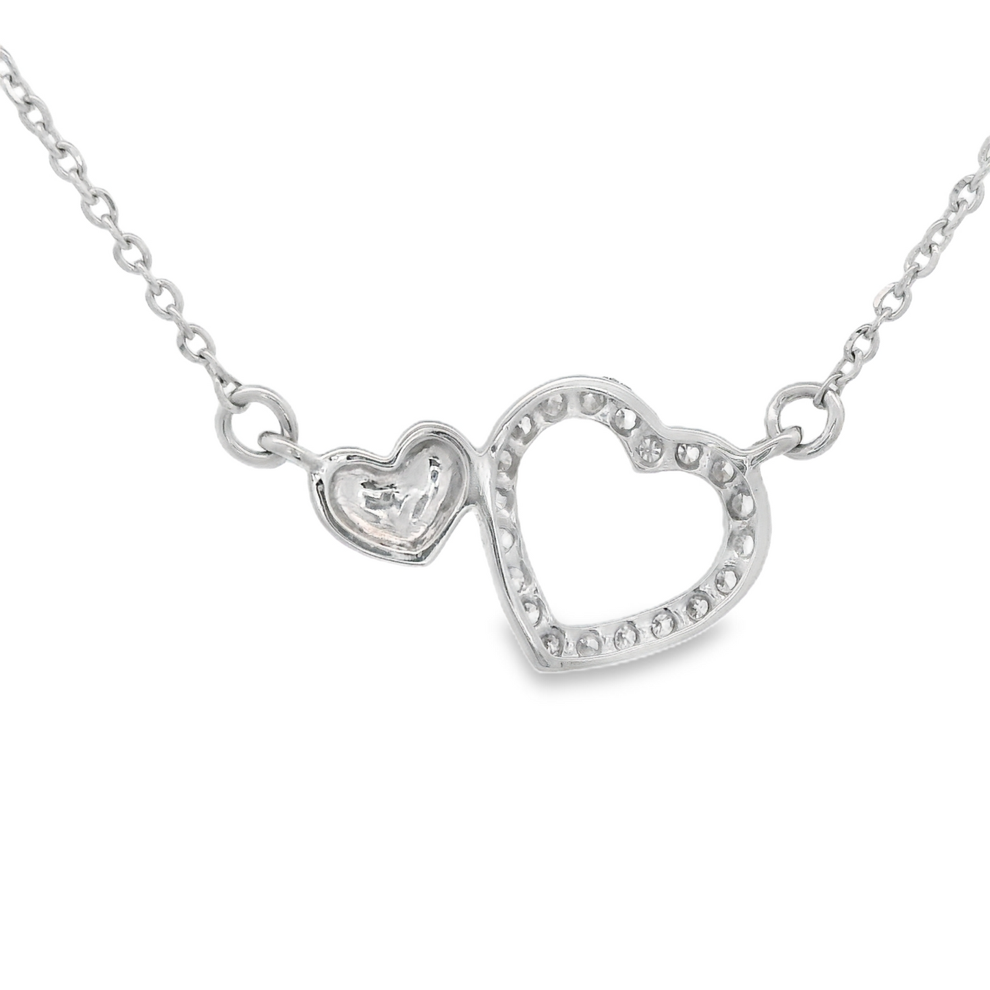 0.09ct Heart Diamond Pendant in 14K White Gold