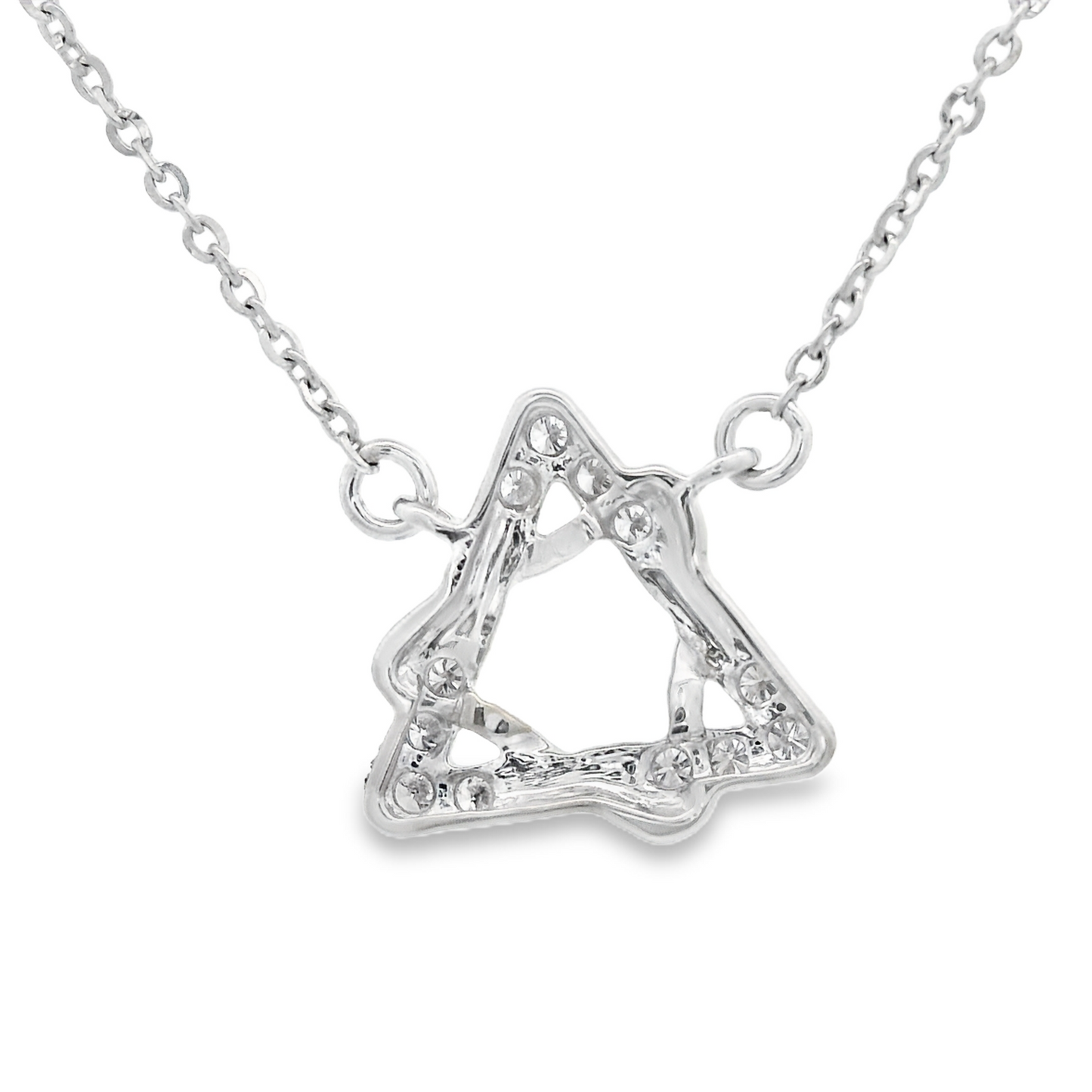 0.12ct Twisted Diamond Pendant in 14K White Gold