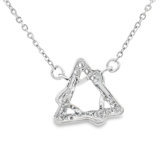 0.12ct Twisted Diamond Pendant in 14K White Gold