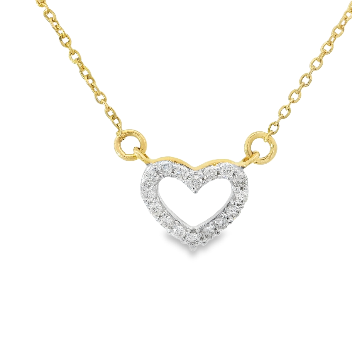0.11ct Heart-Cut Diamond Pendant in 14K Yellow Gold