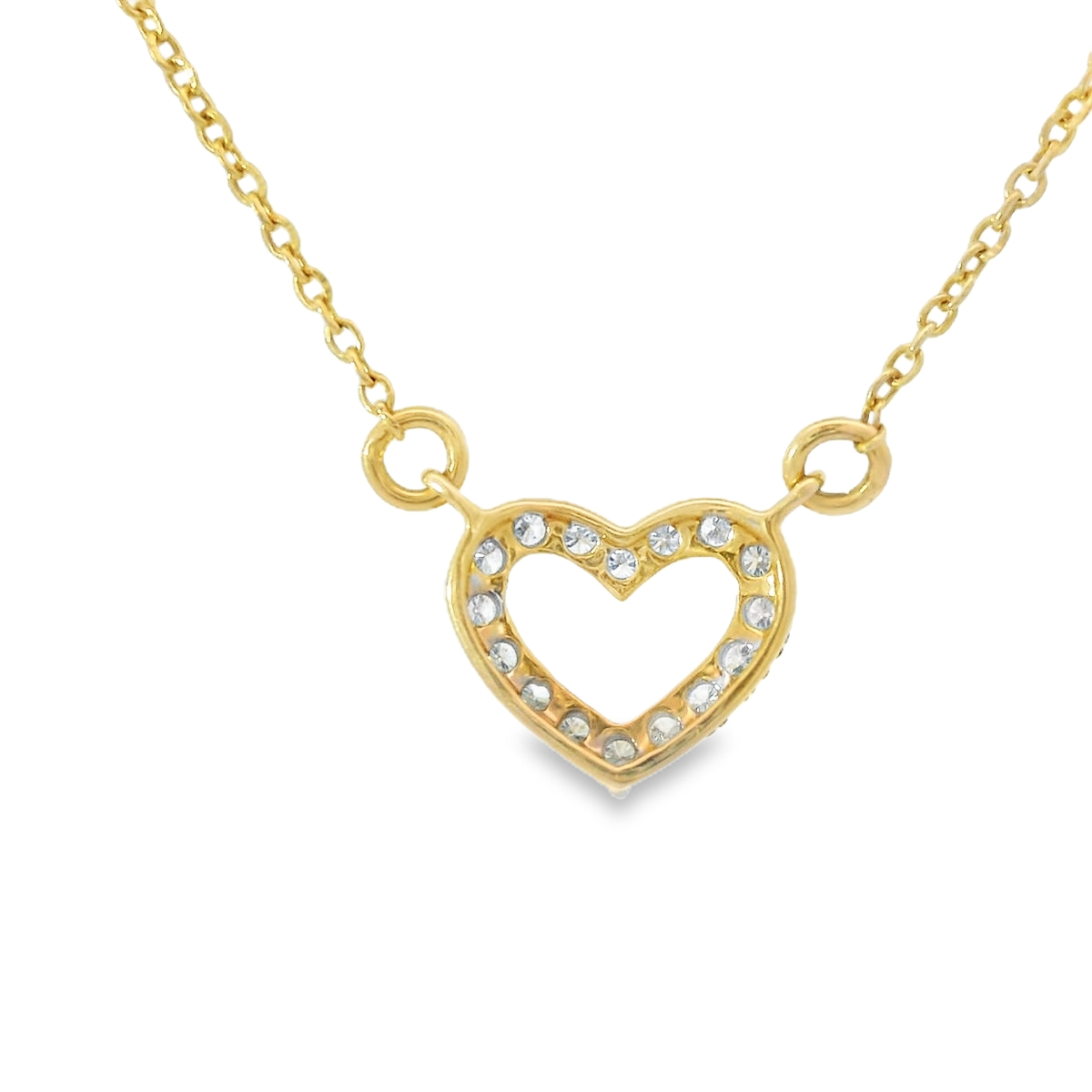 0.11ct Heart-Cut Diamond Pendant in 14K Yellow Gold