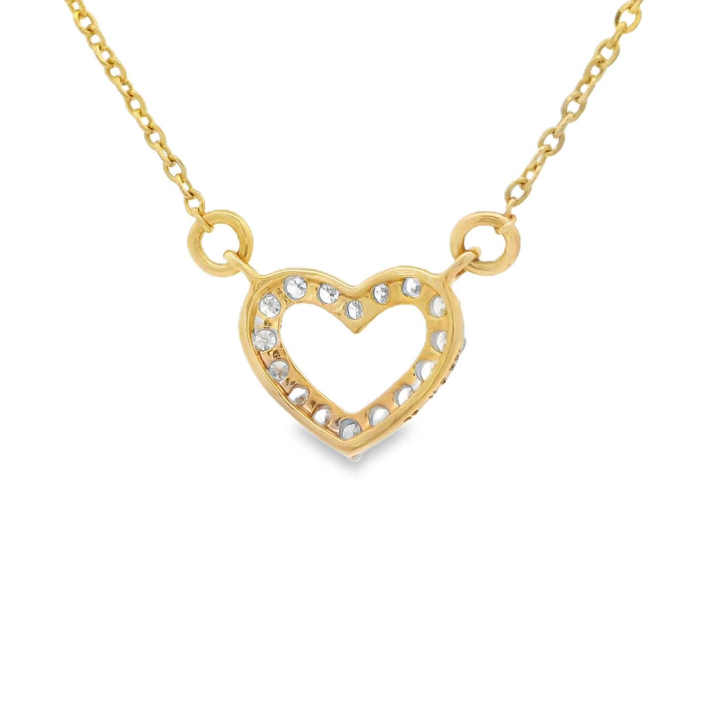 0.11ct Heart-Cut Diamond Pendant in 14K Yellow Gold