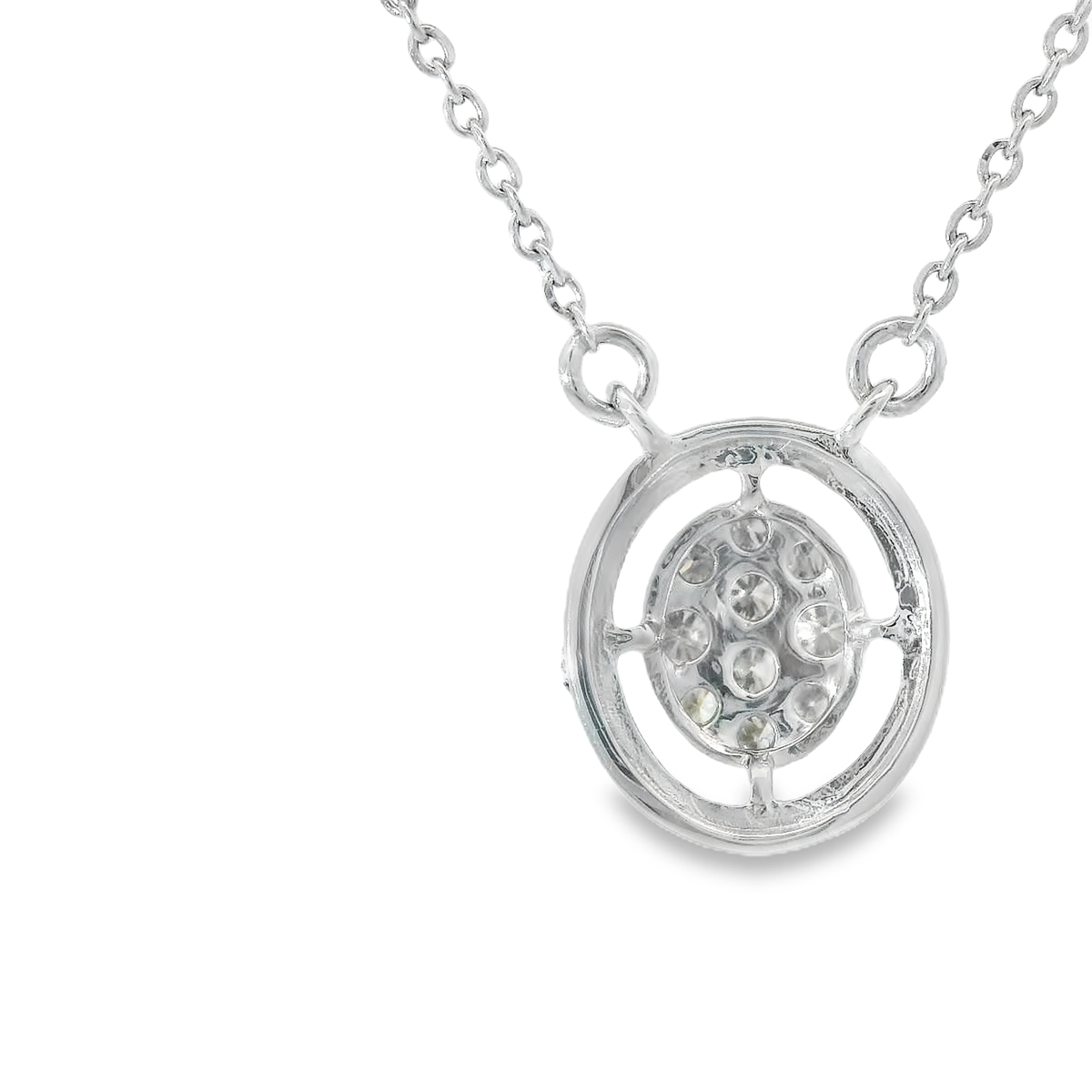 0.15ct Cluster Diamond Pendant in 14K White Gold