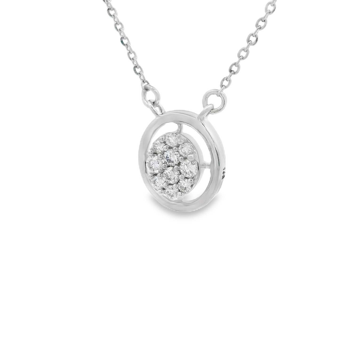0.15ct Cluster Diamond Pendant in 14K White Gold