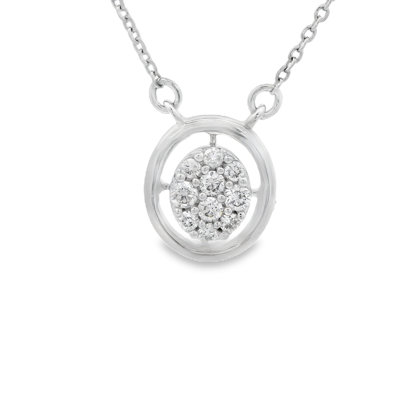 0.15ct Cluster Diamond Pendant in 14K White Gold