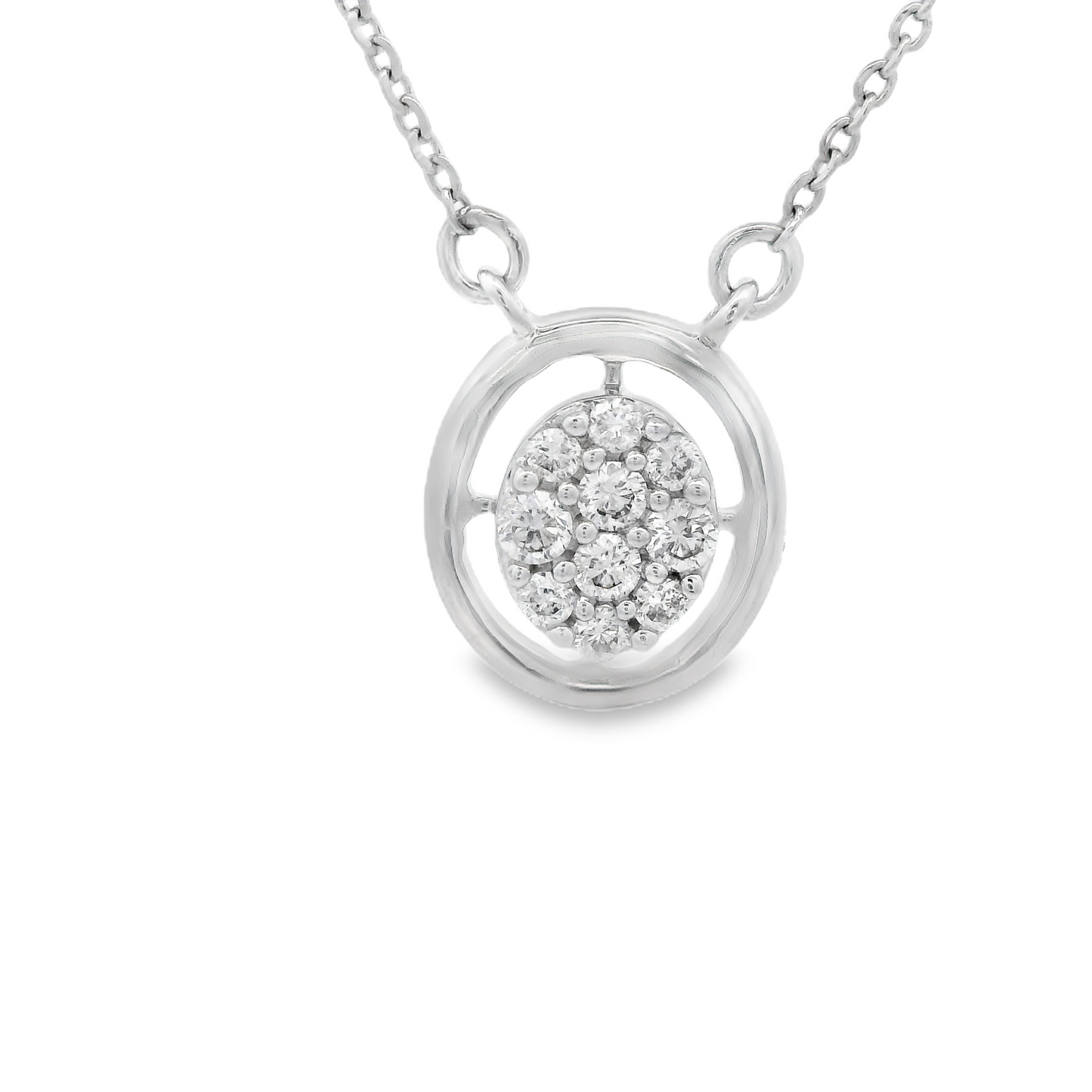 0.15ct Cluster Diamond Pendant in 14K White Gold