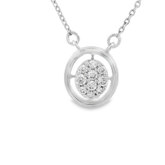0.15ct Cluster Diamond Pendant in 14K White Gold