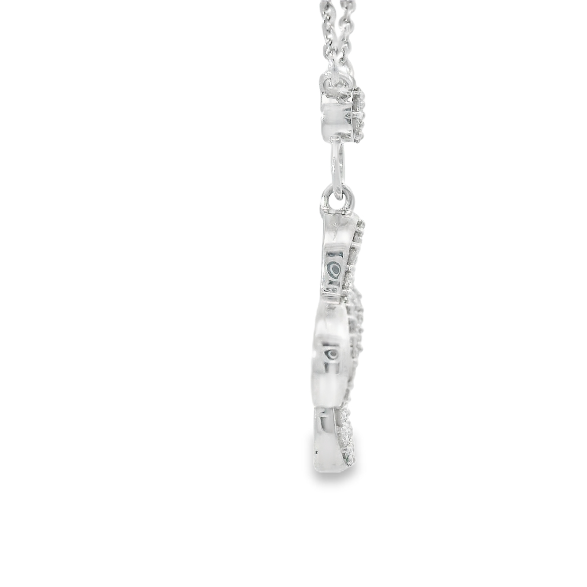 0.55ct Cluster Diamond Clover Pendant in 14K White Gold