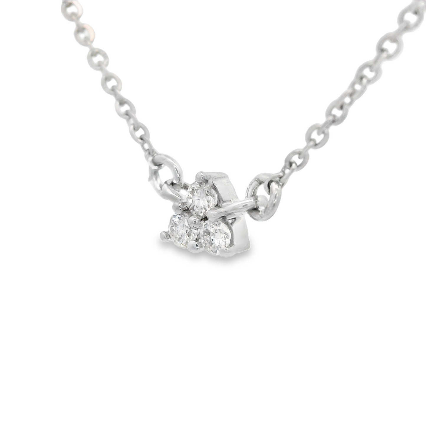 0.06ct Three-Stone Diamond Pendant in 14K White Gold