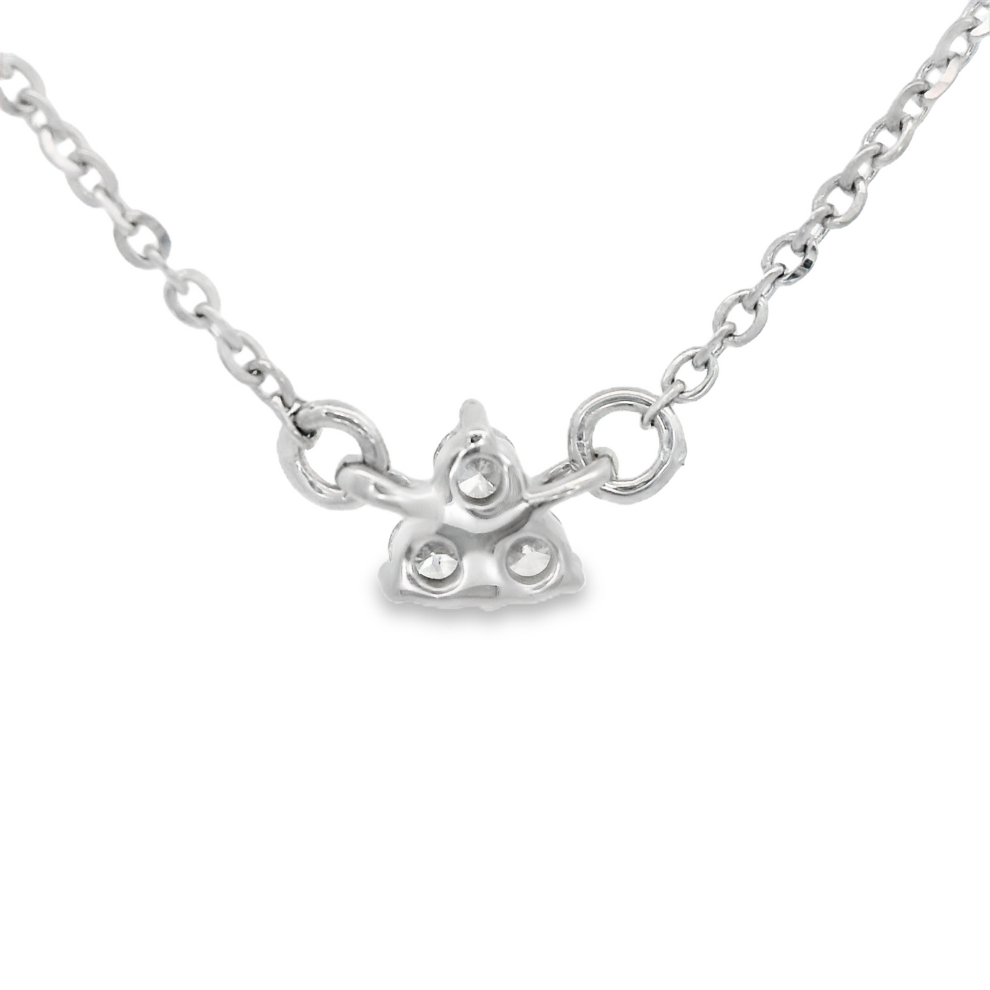 0.06ct Three-Stone Diamond Pendant in 14K White Gold
