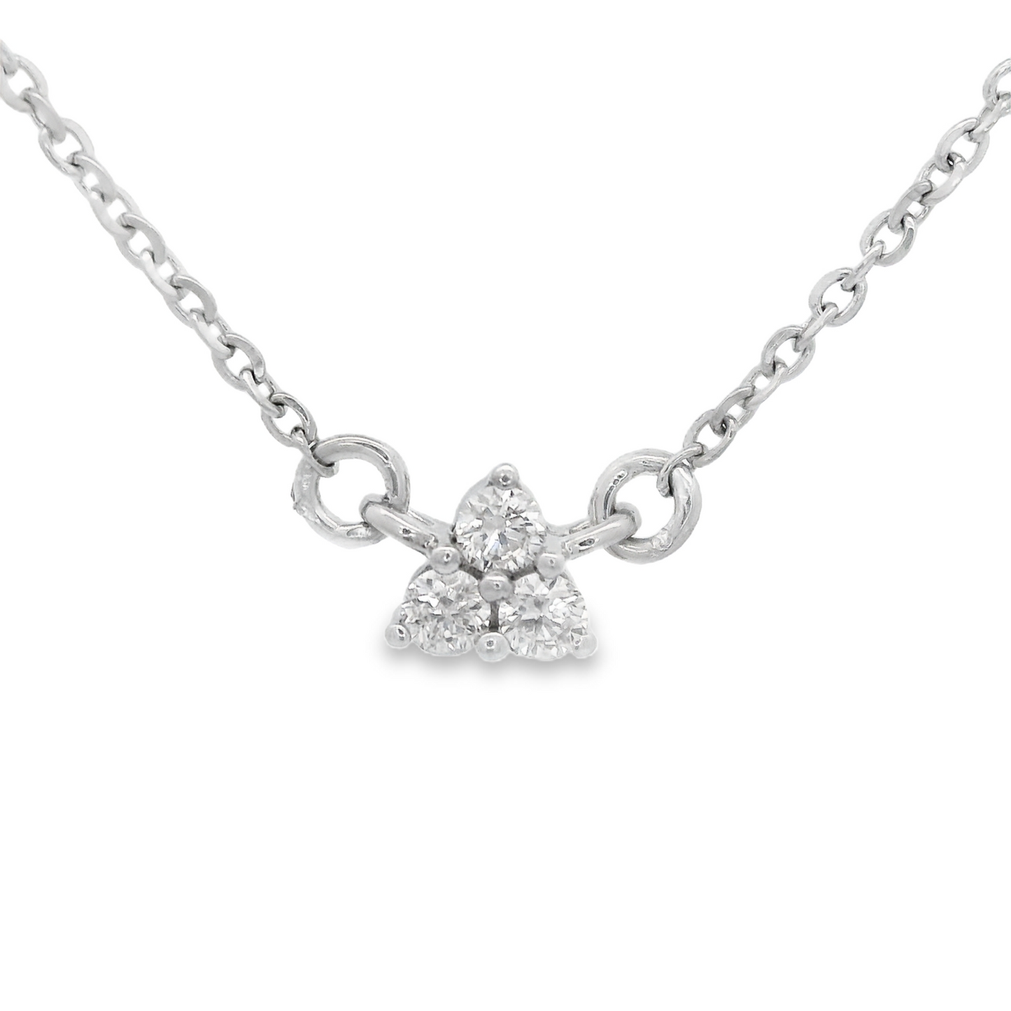 0.06ct Three-Stone Diamond Pendant in 14K White Gold