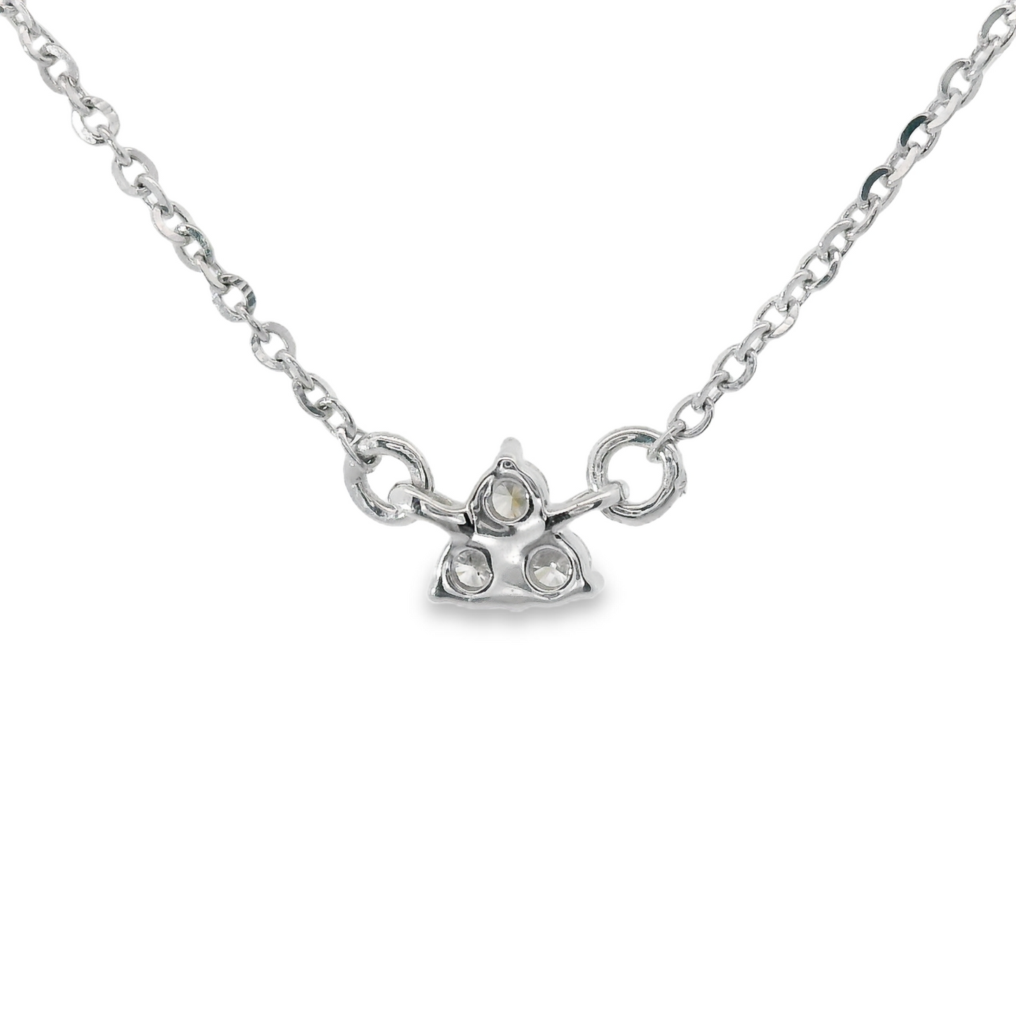 0.06ct Three-Stone Diamond Pendant in 14K White Gold
