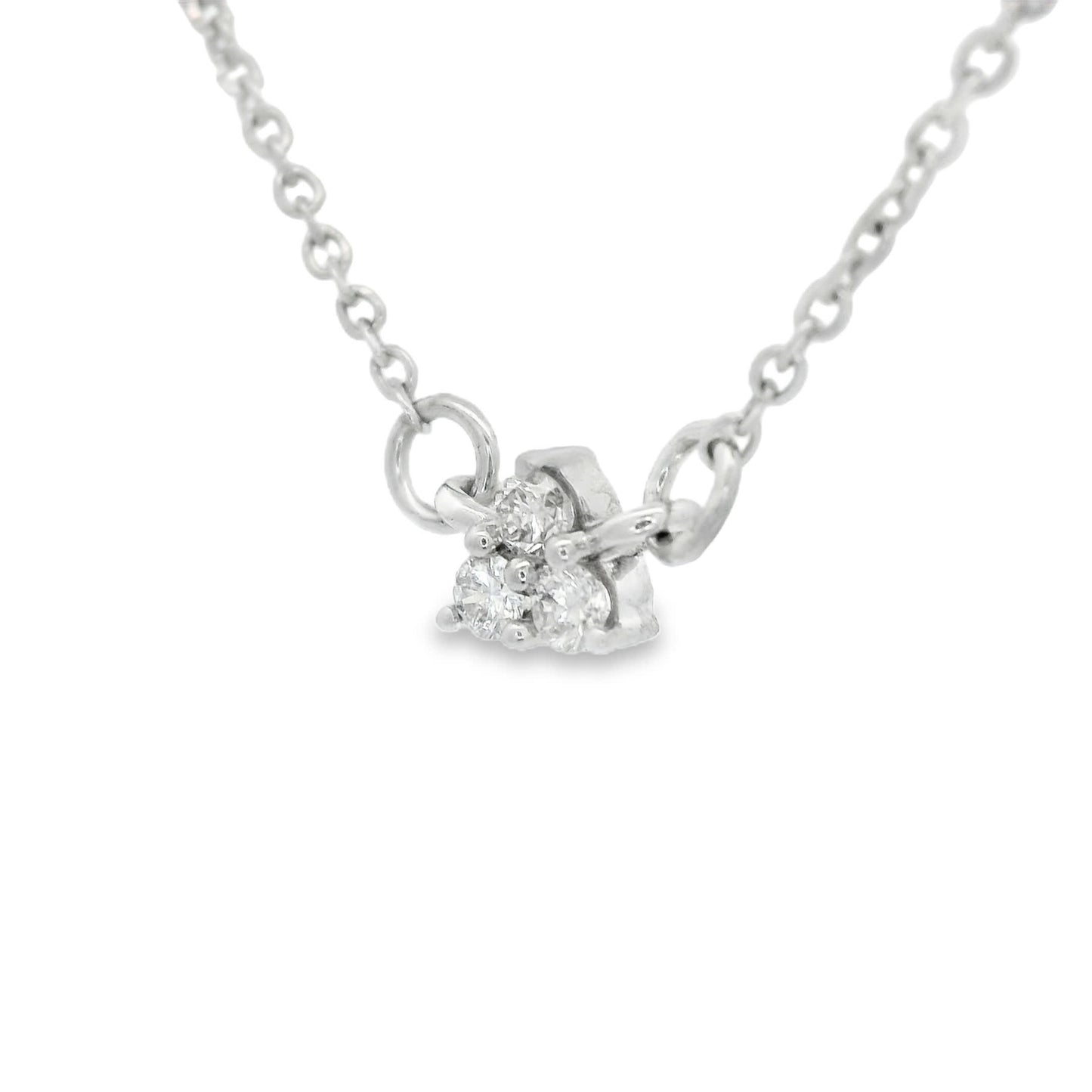Diamond pendant 0.07 CTW in 14K White gold with chain